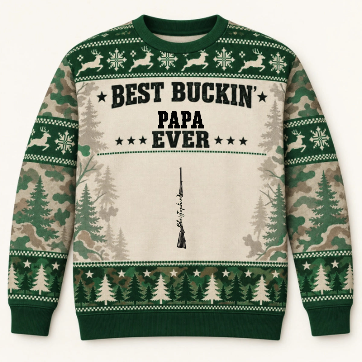 Best Buckin Papa — Personalized Sweater — Christmas Gift
