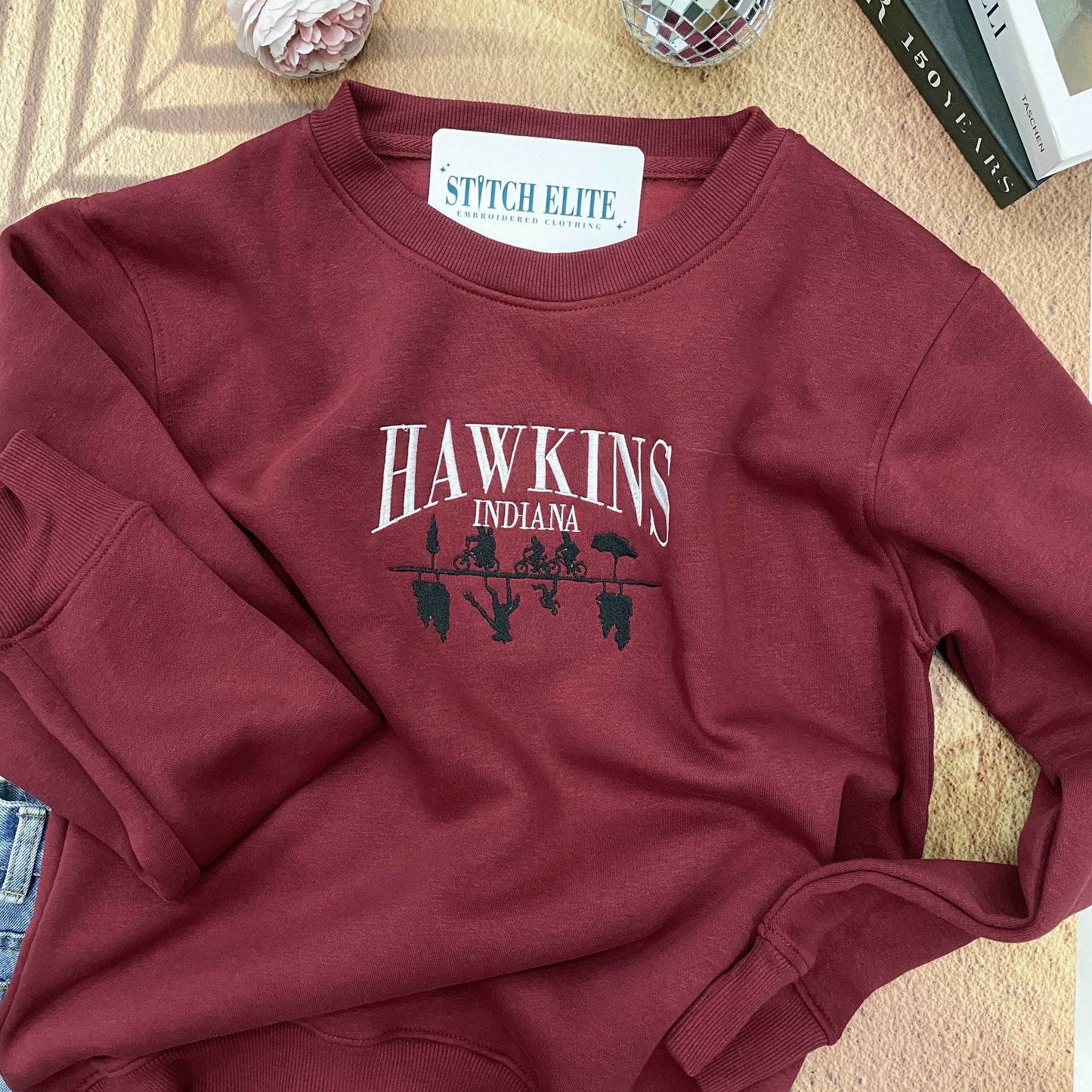 Hawkins Indiana Sweatshirt Embroidered Apparel 1697681496008.jpg