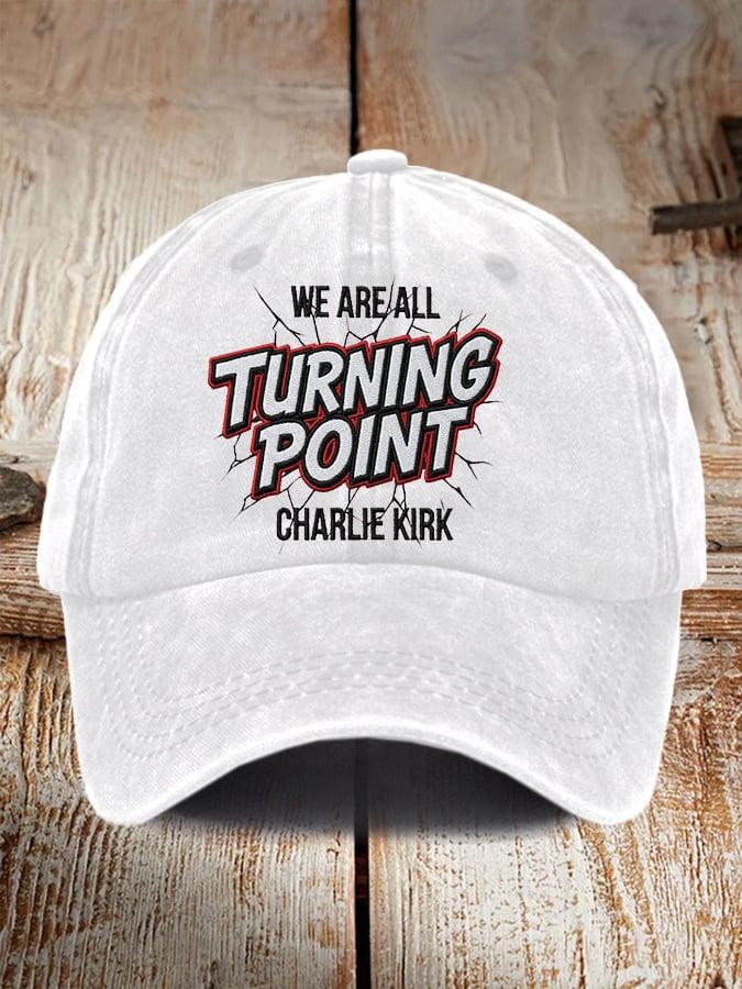 Retro We Are All Turning Point Print Baseball Cap Patriotic Classic Hat Political Statement Hat Activist Hat Pray For Charlie 1760153437623.jpg