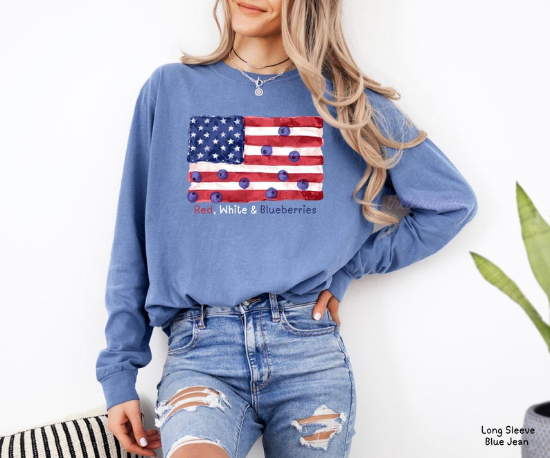 Red White Blueberries Long Sleeve Shirt Charlie Kirk America Flag Shirt Charlie Kirk Freedom Shirt Charlie Kirk Shirt Usa Freedom 1760692155597.png