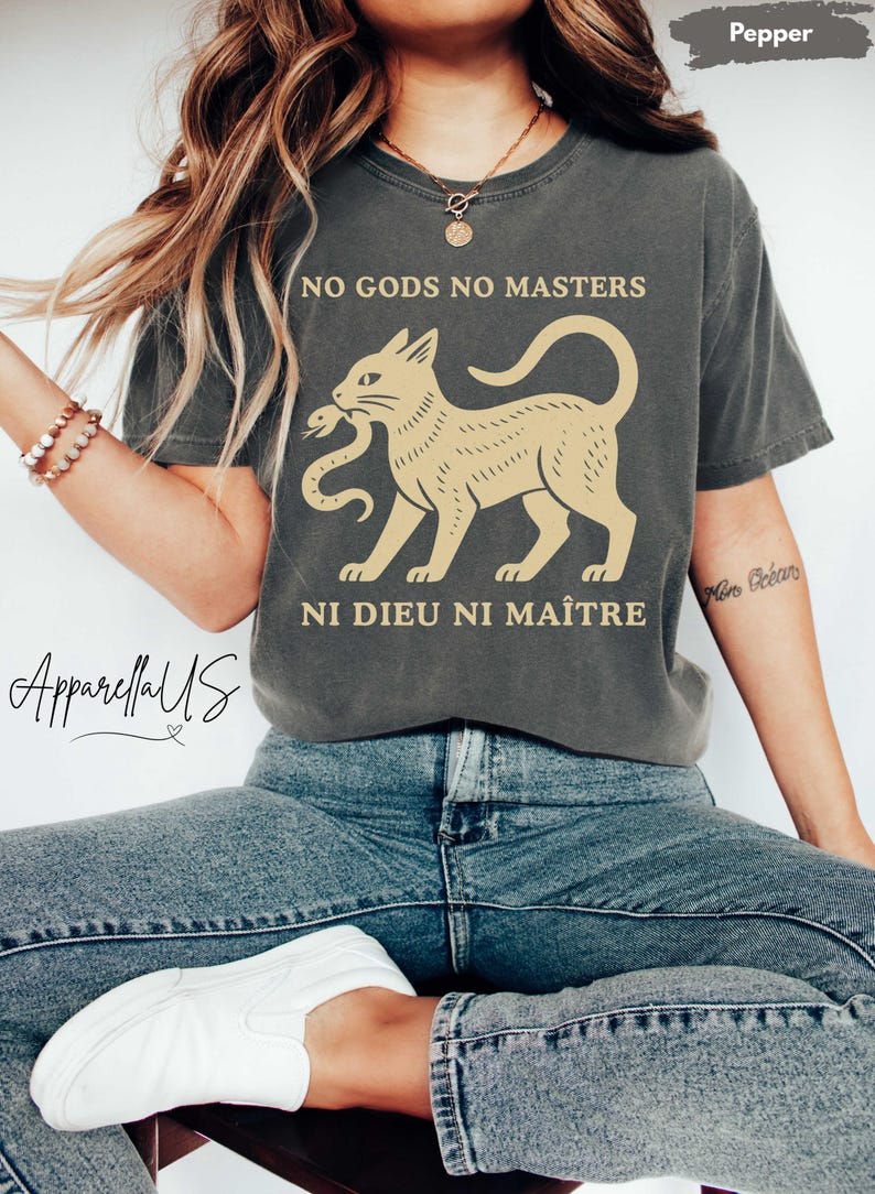 No Gods No Masters Shirt Ni Dieu Ni Ma Tre Cat Shirt Anarchist Punk Shirt Political Protest Shirt Anti Authoritarian Tee 1761101040775.png