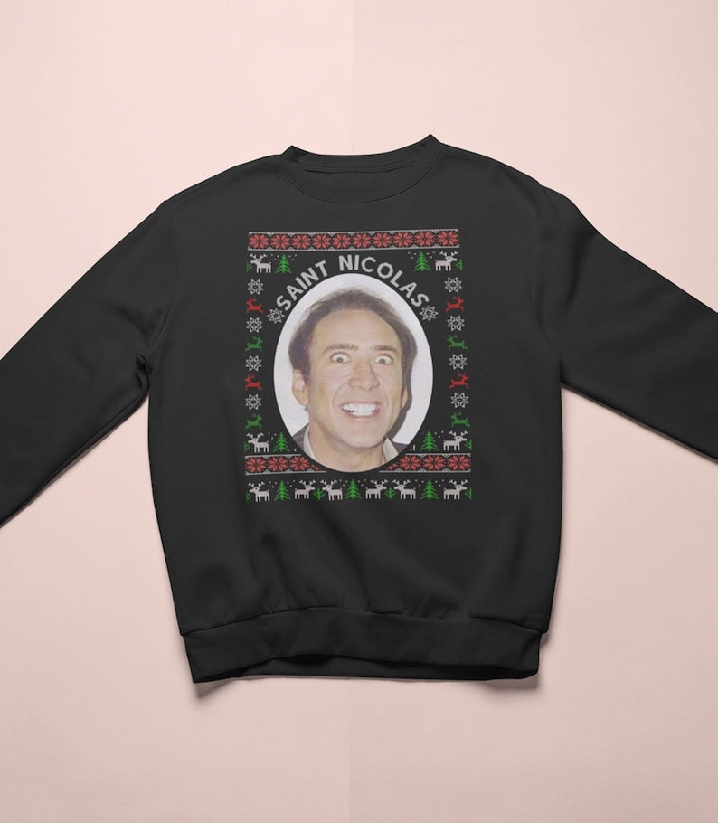 Nicholas Cage Christmas Sweater Saint Nicolas Funny Gift Santa Nick 1763613000259.jpg