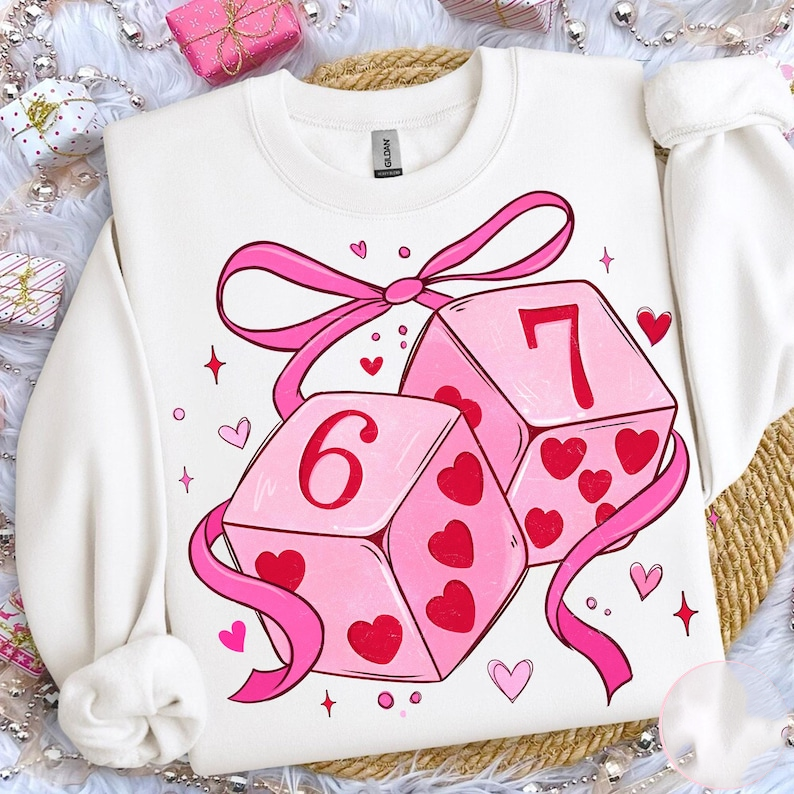 Preppy Six Seven Valentine Shirt Dice 6 7 Clipart Funny Coquette Valentine Shirt Playing Cards Valentine Shirt Download 1766475796323.png