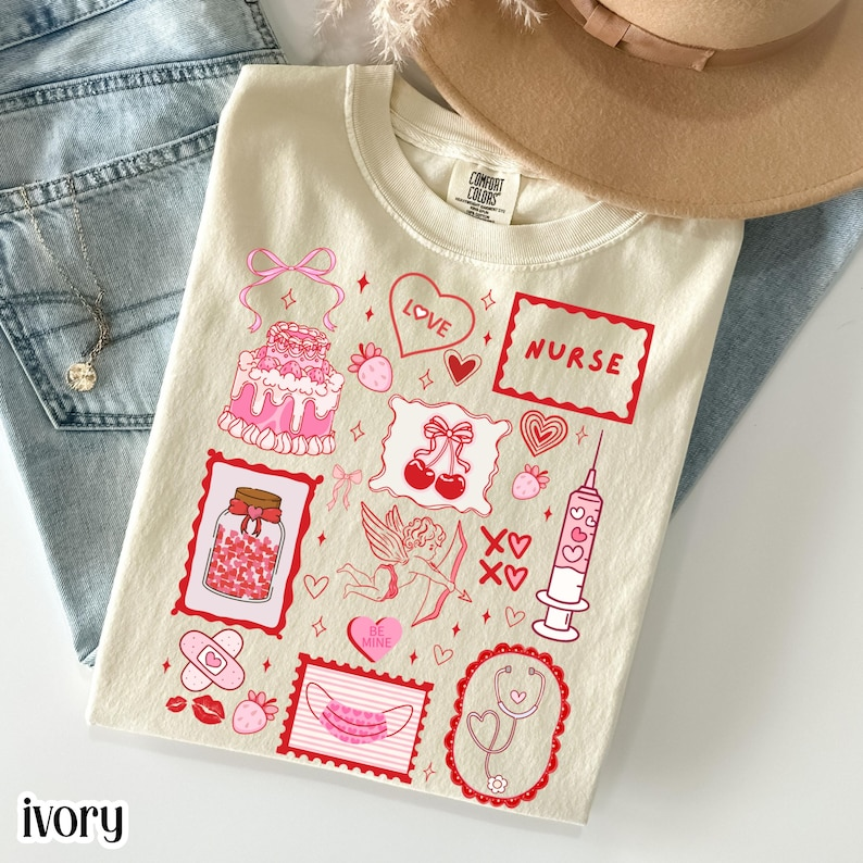 Nurse Valentines Day Comfort Colors Shirt Rn Heart T Shirt Cute Pink Vday Registered Nurse Tee Pediatric Love Tshirt For Hospital Staff 1767152876836.png