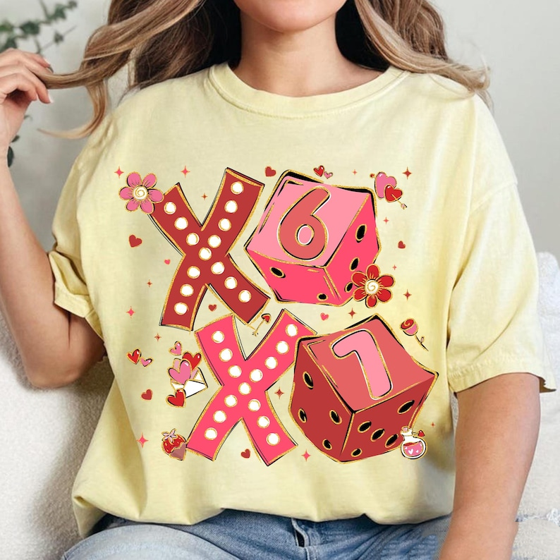 Preppy Six Seven Valentine Shirt Dice 6 7 Clipart Funny Coquette Valentine Shirt Playing Cards Png 67 Xoxo Shirt 1767155821413.png