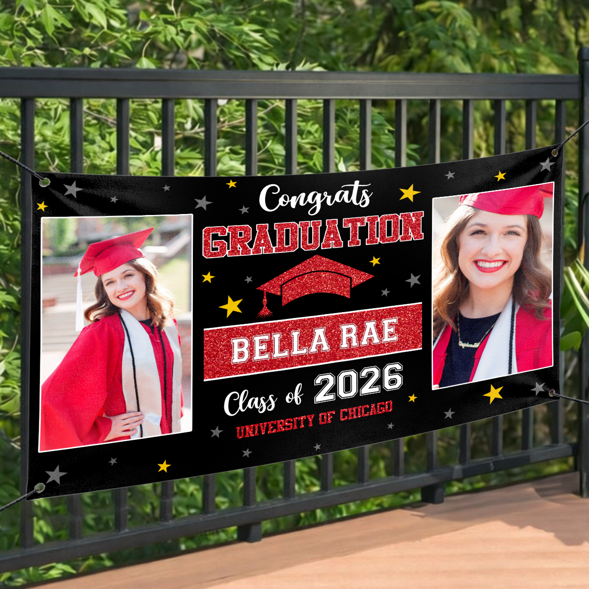 Personalized Graduation Banner Party Decorations - Congratulations Photo Banner, Class of 2026 Banner