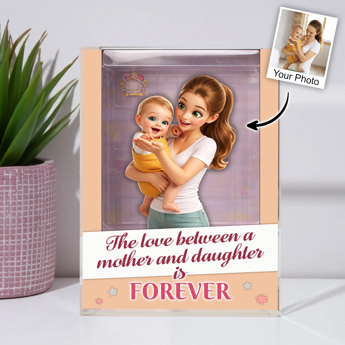The Love Between A Mother & Daughter Is Forever - Acrylic Block