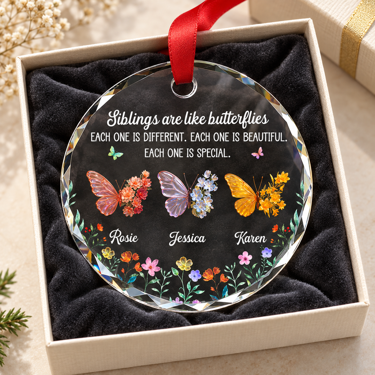 Sparkling Wings For Siblings - Personalized Glass Ornament - Christmas Gift For Family, Siblings 1c90044e-5f51-4ac3-83fb-49adf1cc236a-5.png