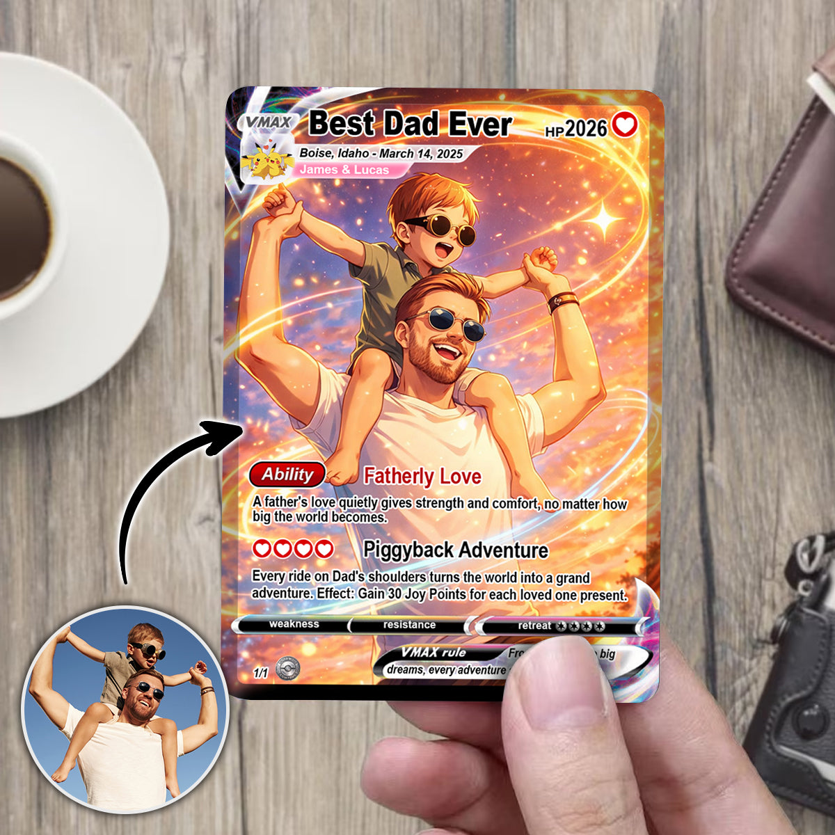 Personalized Dad Trading Card Custom Photo Gift for Father
