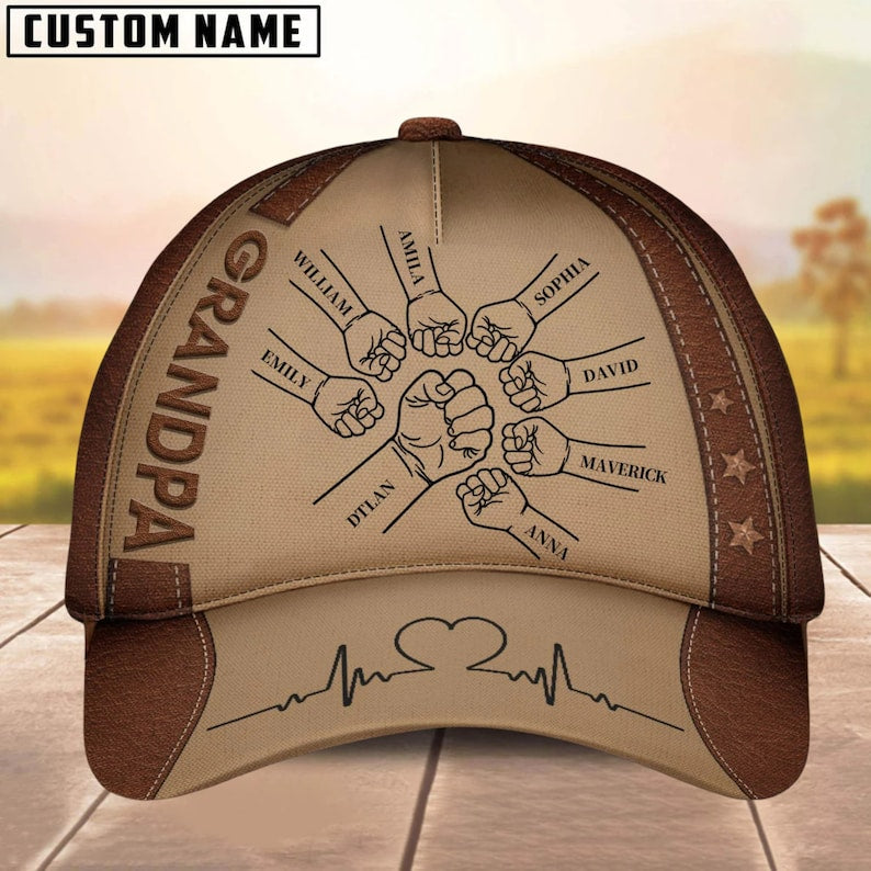 Pop Pop Fist Bump - Personalized Classic Cap - Gift For Grandpa, Father's Day, Birthday Gift 2_18351d03-72e6-471e-923f-c5fca0717a92.jpg