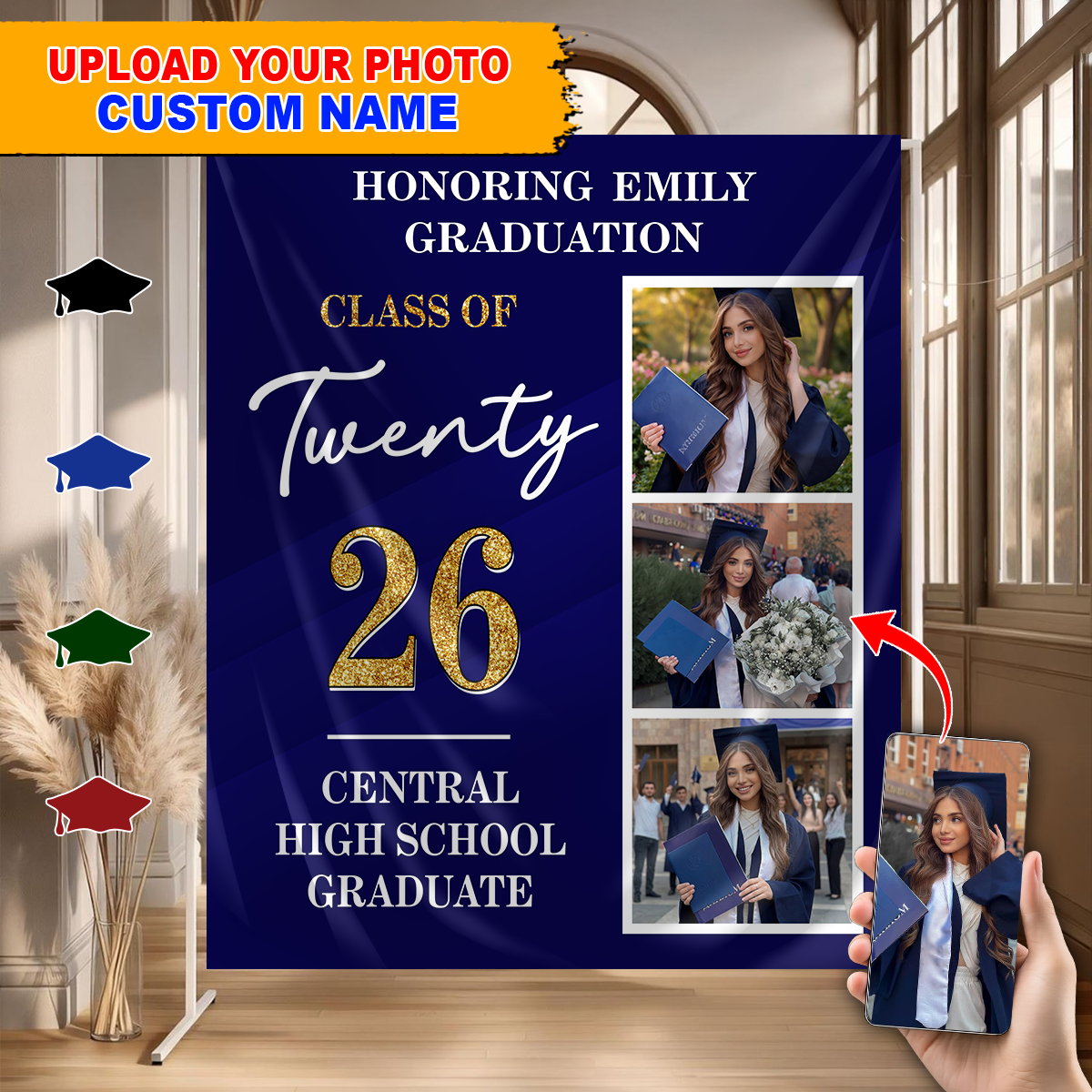 Twenty 26 Photo Personalized Graduation Backdrop