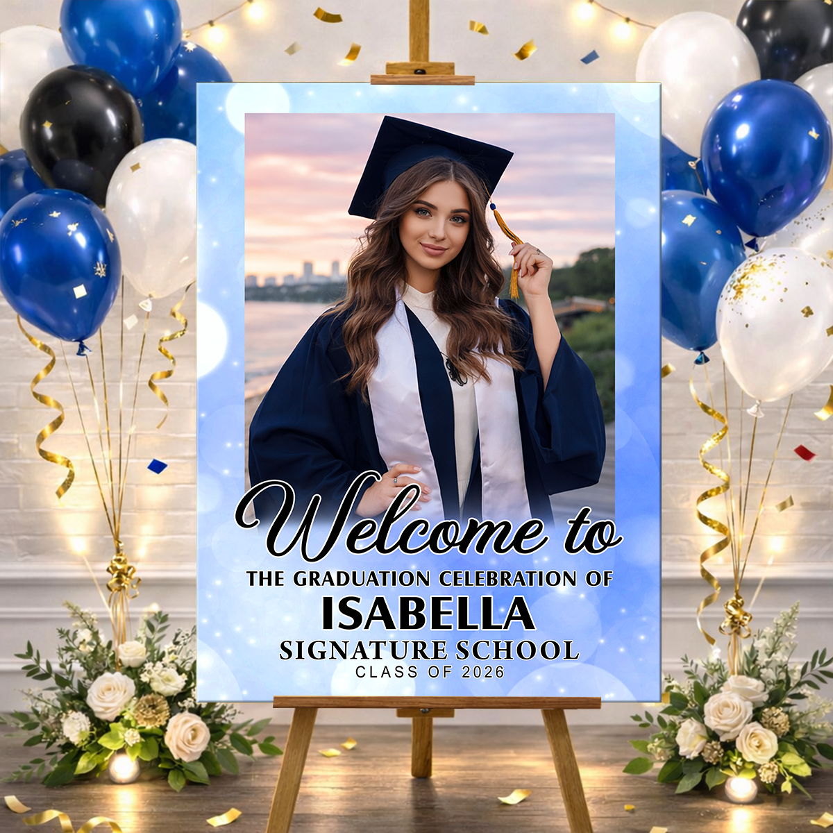 Colorful Personalized Graduation Welcome Sign Party