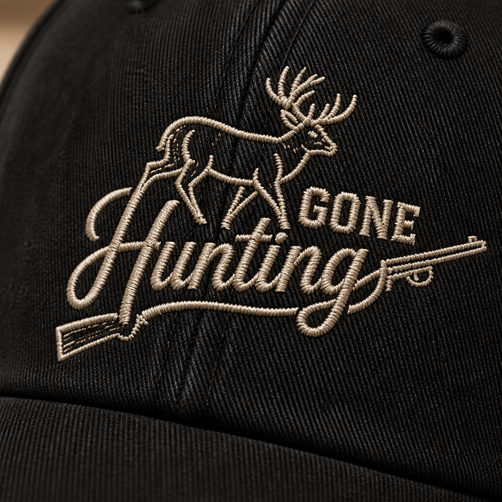 Gone Hunting Embroidered Dad Cap - How it is made