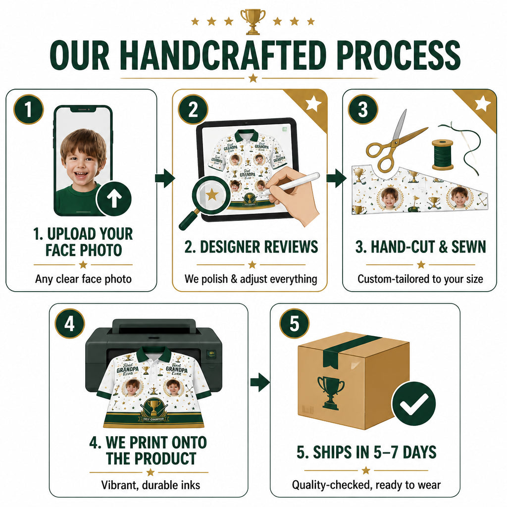 Best Grandpa Ever Golf Polo - How it is made