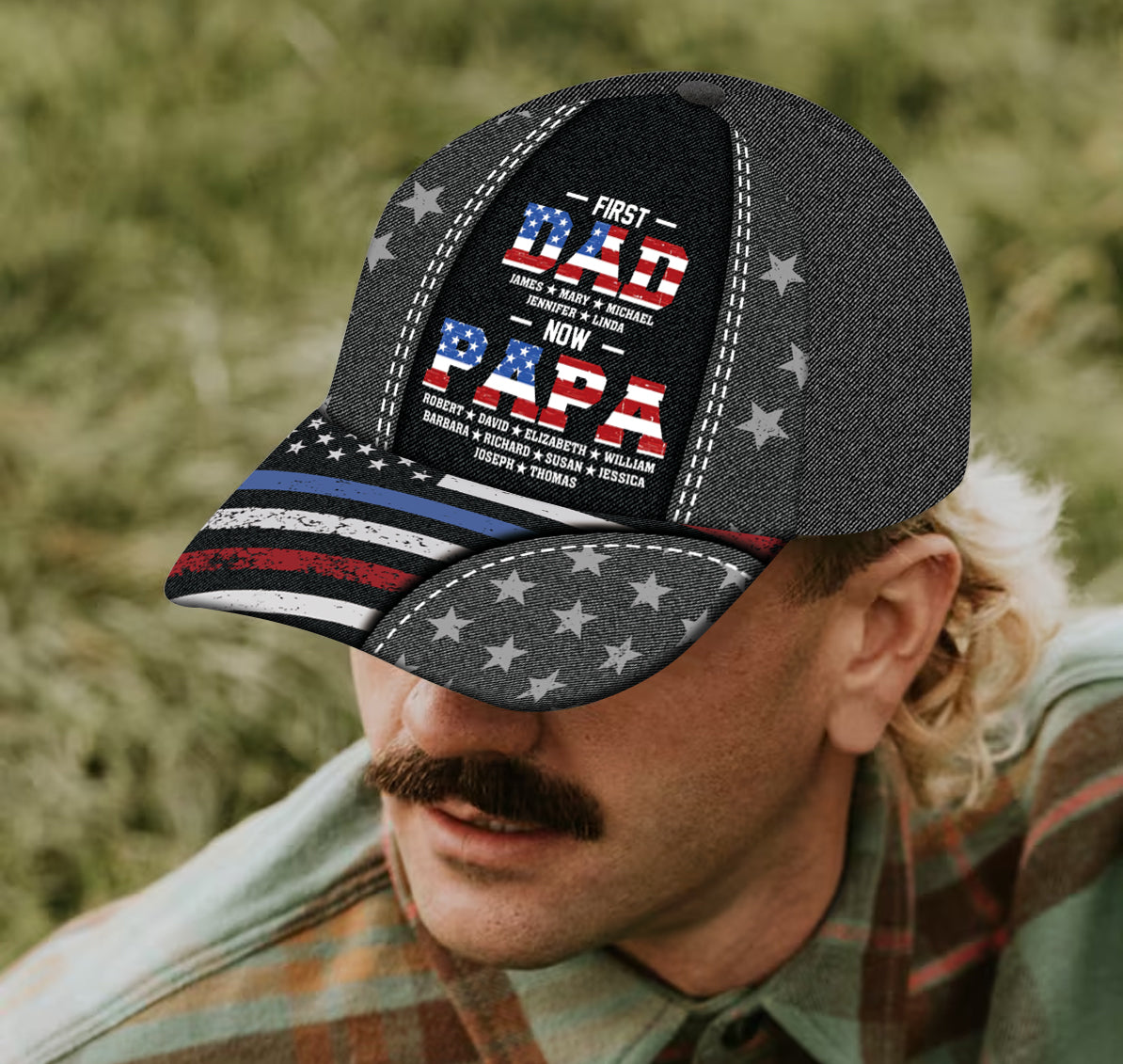 First Dad Now Papa - Personalized Custom Classic Cap