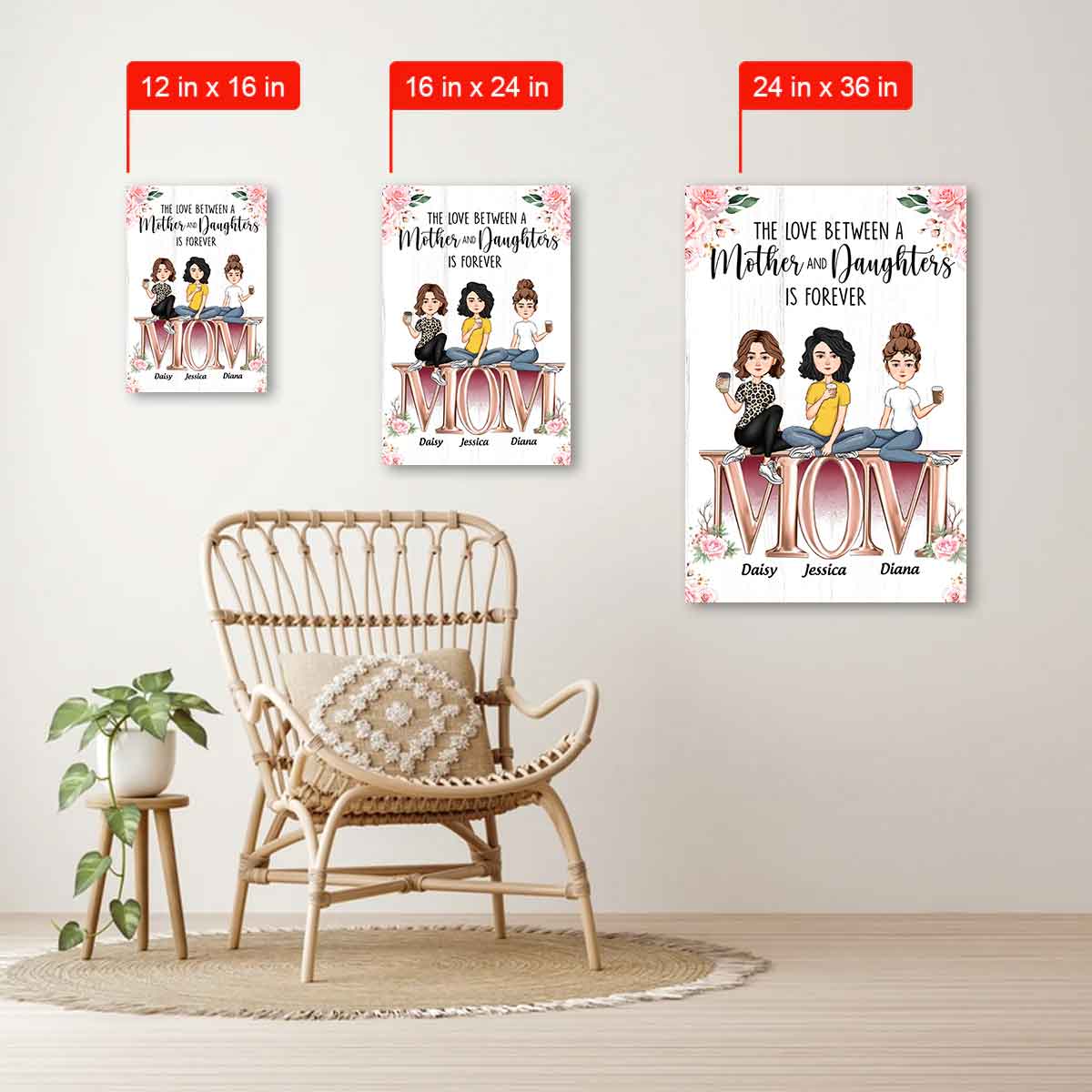 The Love Between Mother And Daughters - Personalized Canvas - Birthday Mother's Day Gift For Mom, Wife 3_78877996-2dfe-41a3-bab8-f4dee9275314.jpg