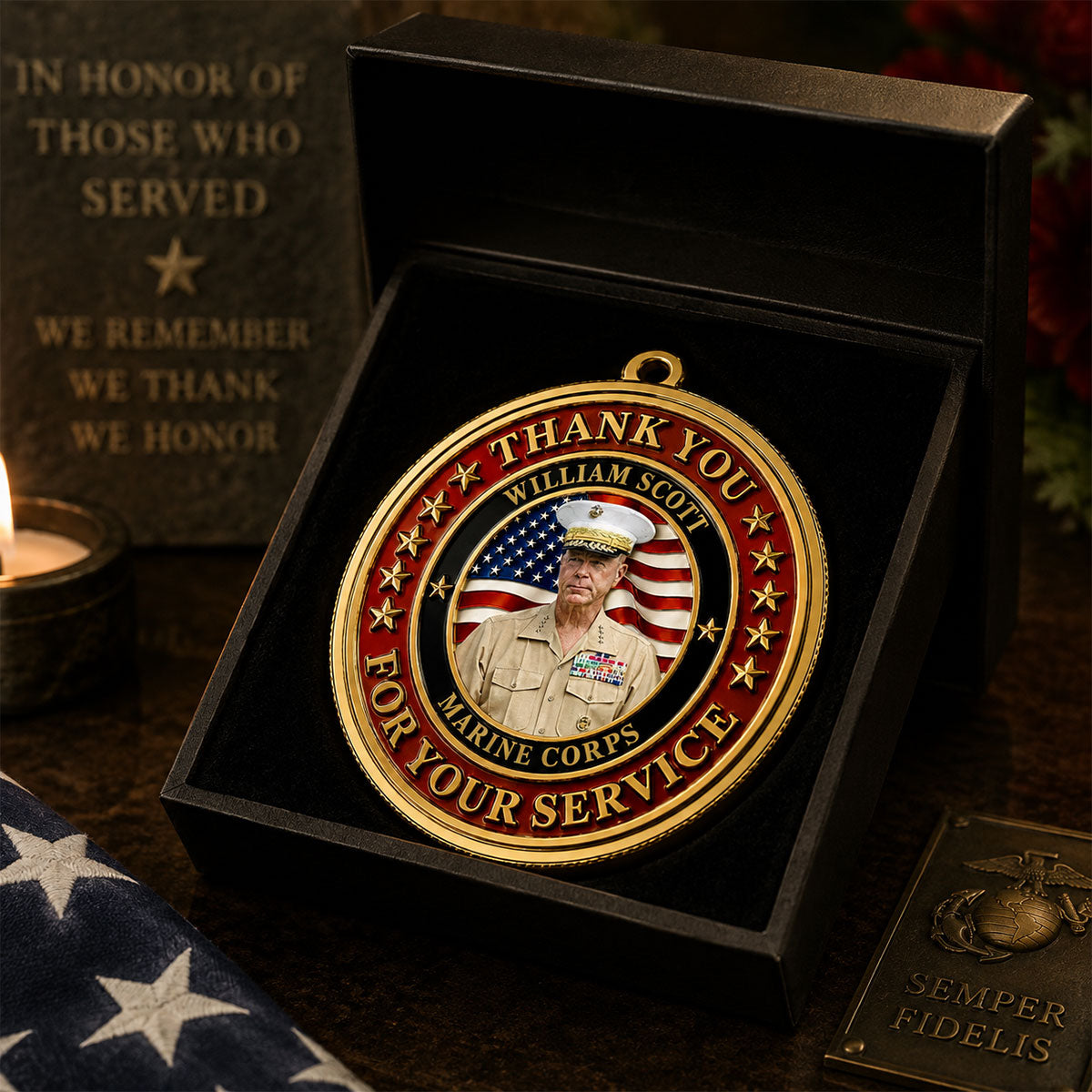 Family Pride America 250 with Picture - Real 3D Raised Ornament