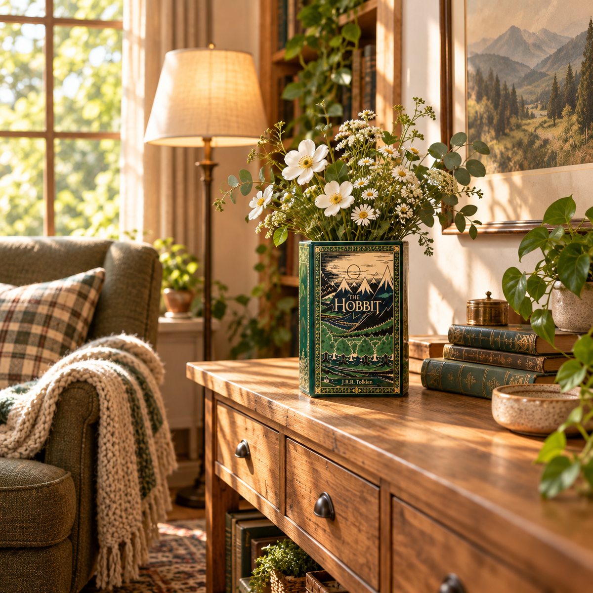 The Hobbit Book Cover Style Ceramic Vase, Decorative Flower Vase for Book Lovers and Reading Nooks 4282b9b2-2d6a-472a-a5dd-641990d65ca2-banner-4.png