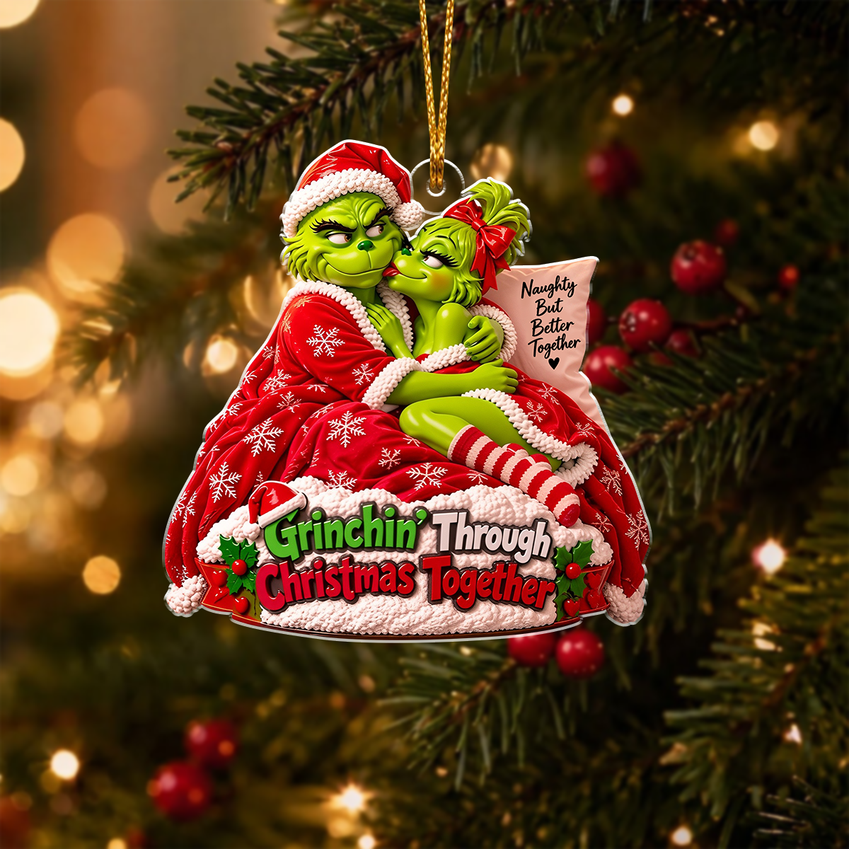 Christmas Decor, Green Monster - Personalized Stole Christmas Acrylic Ornament