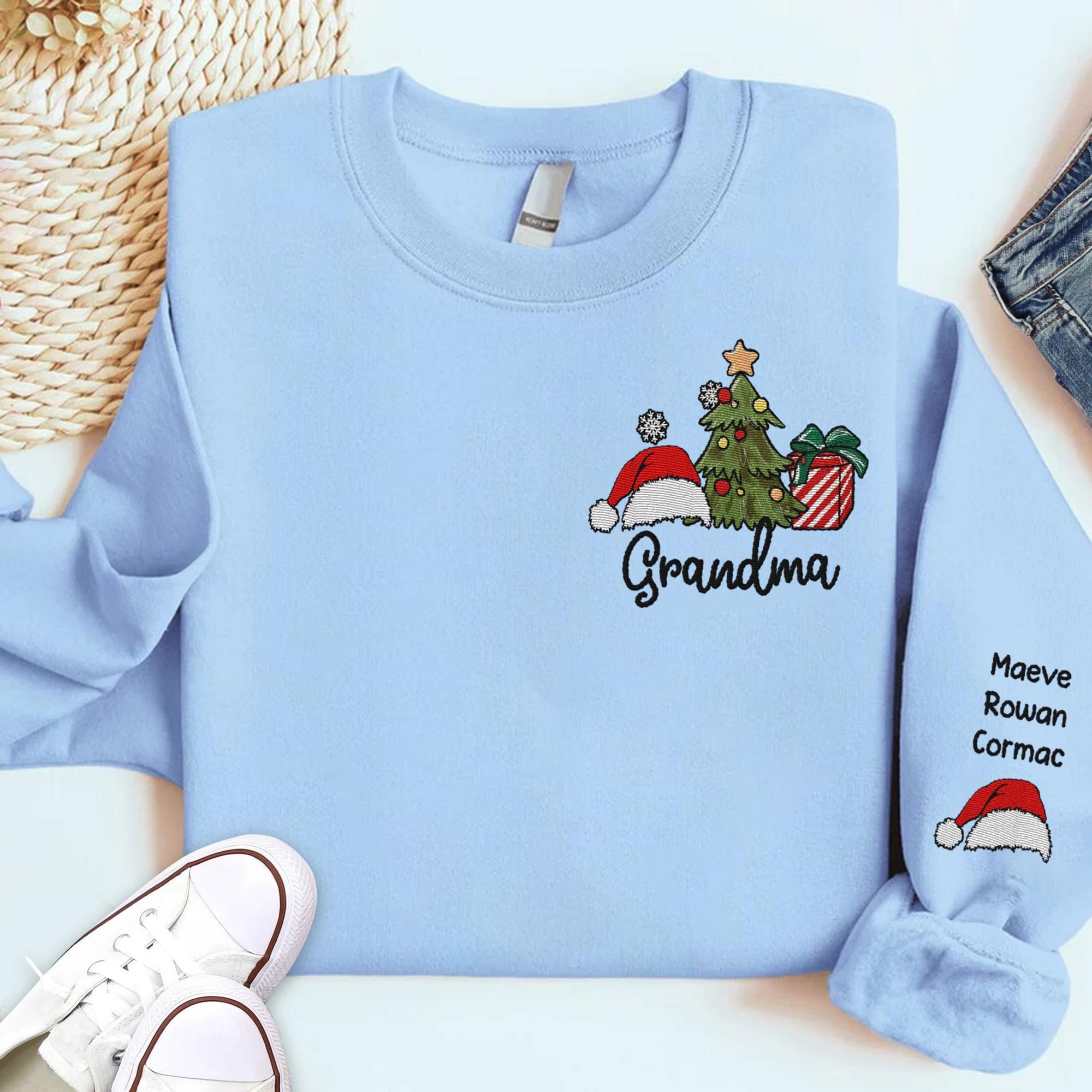 Personalized Grandma Embroidered Sweatshirt, Custom Christmas Nana Sweatshirt and Grandkids Names On Sleeve, Christmas Gift for Mom, Nana 4_8adc8fe9-0ba8-4c72-8699-f5fb391daa99.jpg