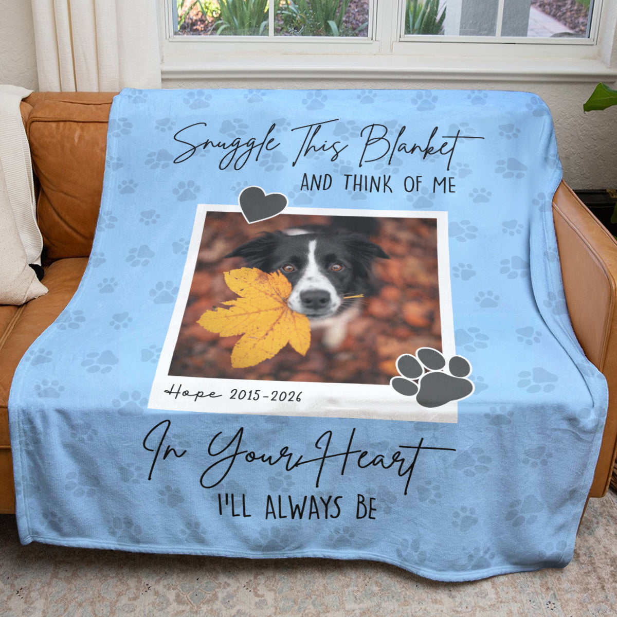 Snuggle This Blanket and Think of Me - Personalized Memorial Blanket