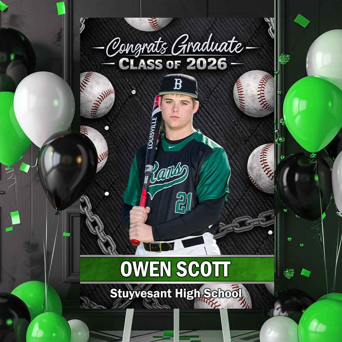 Class Of 2026 Baseball Team - Graduation Party Decor - Personalized Welcome Sign