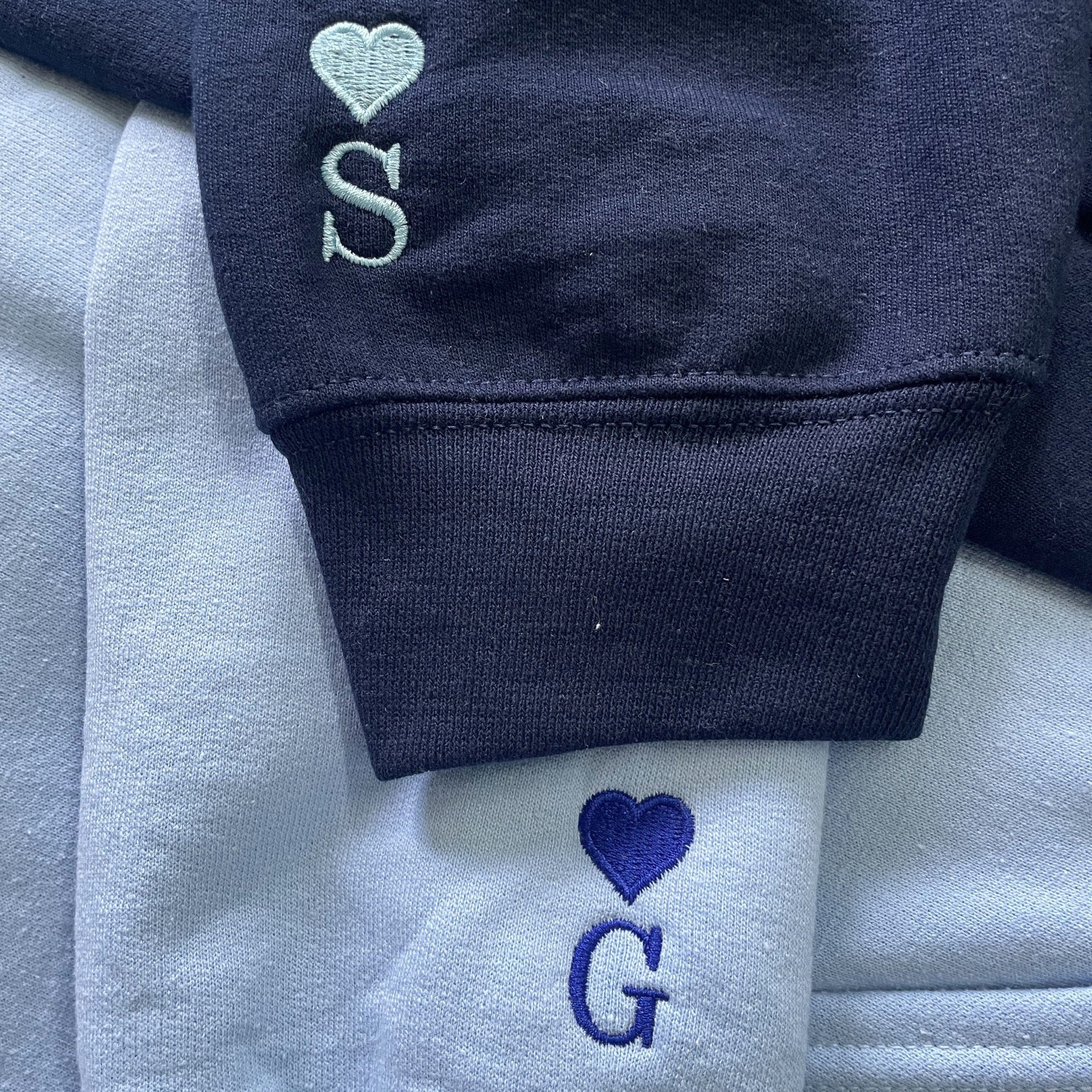 King and Queen Embroidered Sweatshirt Hoodie, Personalized Gift For Him Or Her