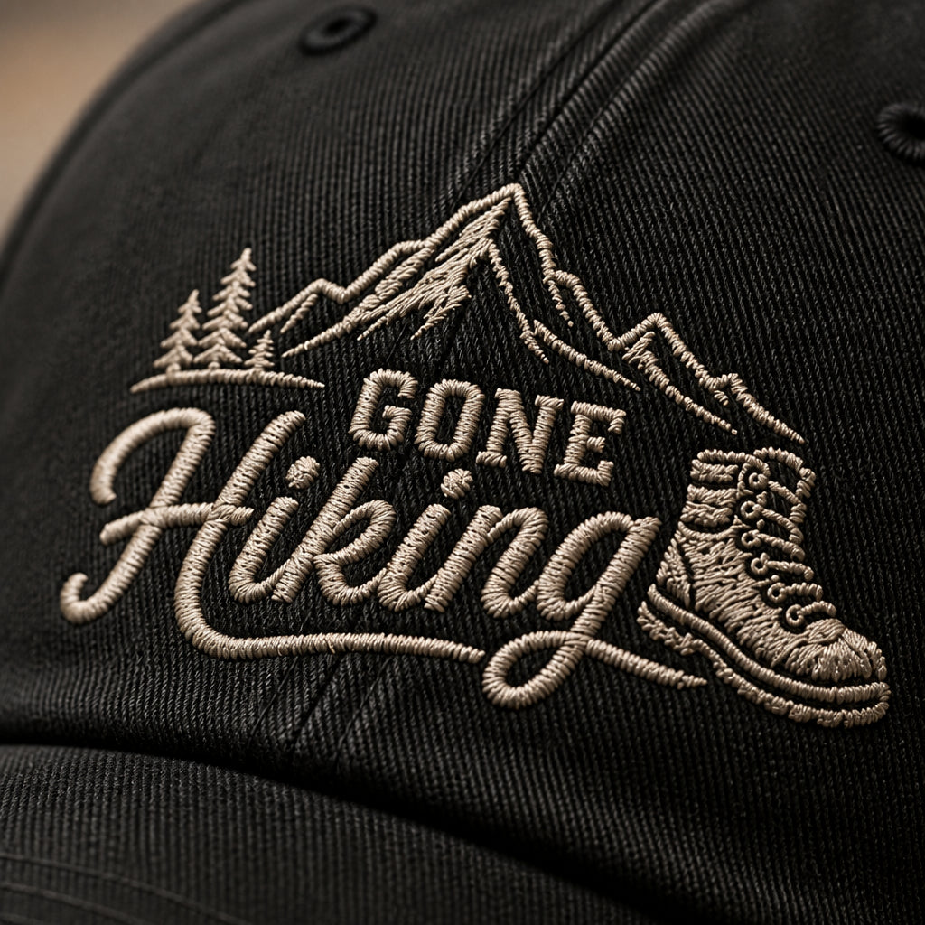 Gone Hiking Embroidered Dad Cap - How it is made