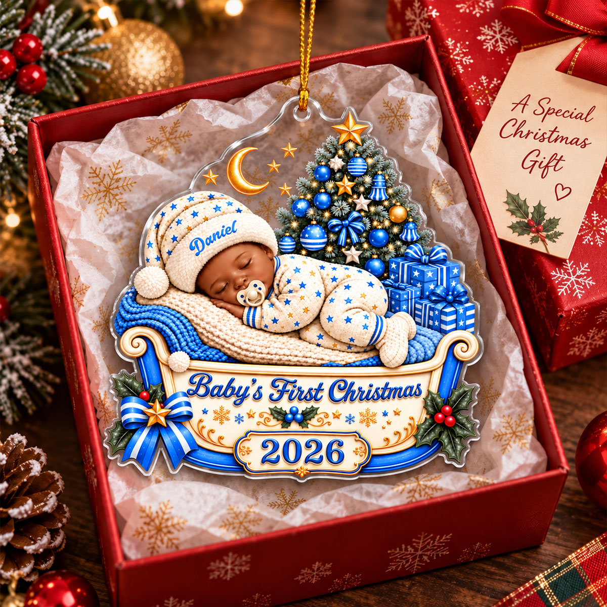 Christmas Dream Baby First Christmas 250th Ornament - Personalized Acrylic Ornament 760baeea-9185-482a-b66a-eac33b952962-4.jpg