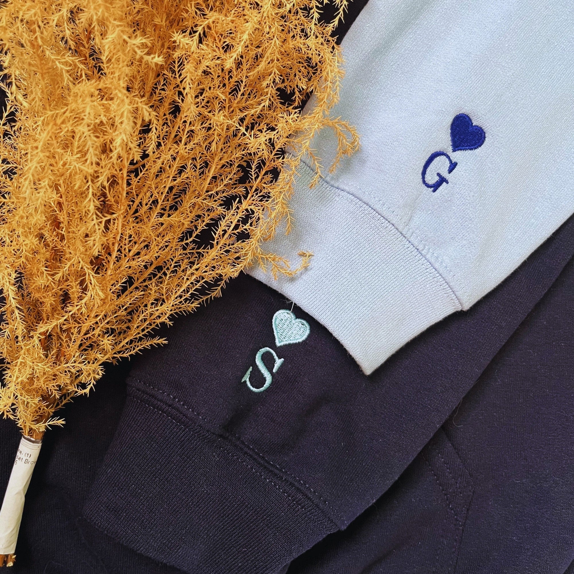 King and Queen Embroidered Sweatshirt Hoodie, Personalized Gift For Him Or Her