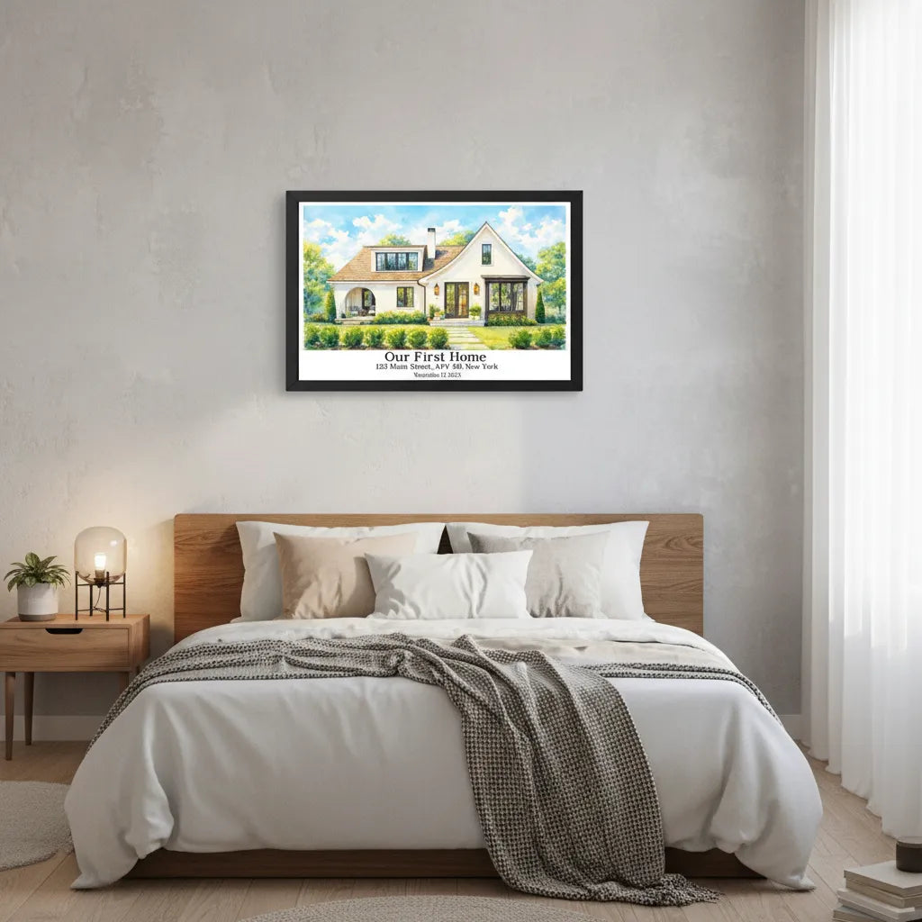 Unique Home Portrait - Personalized Poster For Housewarming Gift