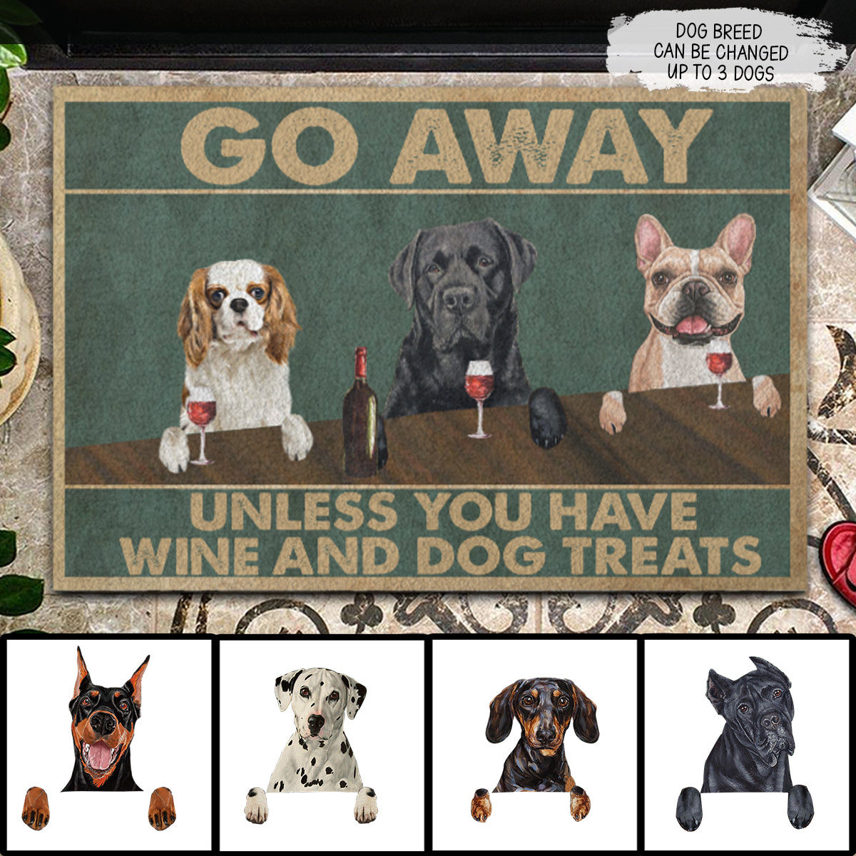 Wine And Dog Treats Personalized Doormat Gift For Dog Lovers 9.jpg