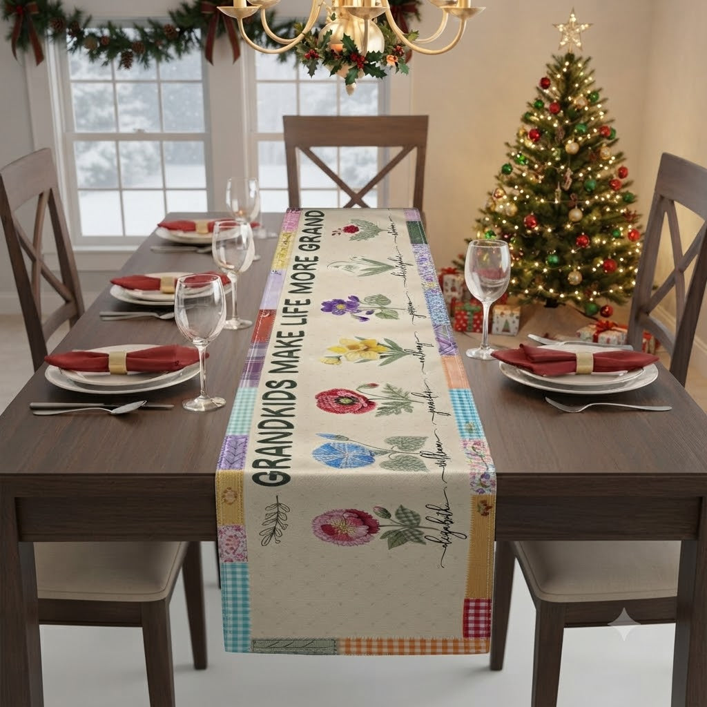 Grandkids Make Life More Grand - Personalized Table Runner 97c1b188-c219-486c-a2d2-889e0b5d933b-d7f83b6a-be80-42e2-bf48-31f06c0609ef.jfif