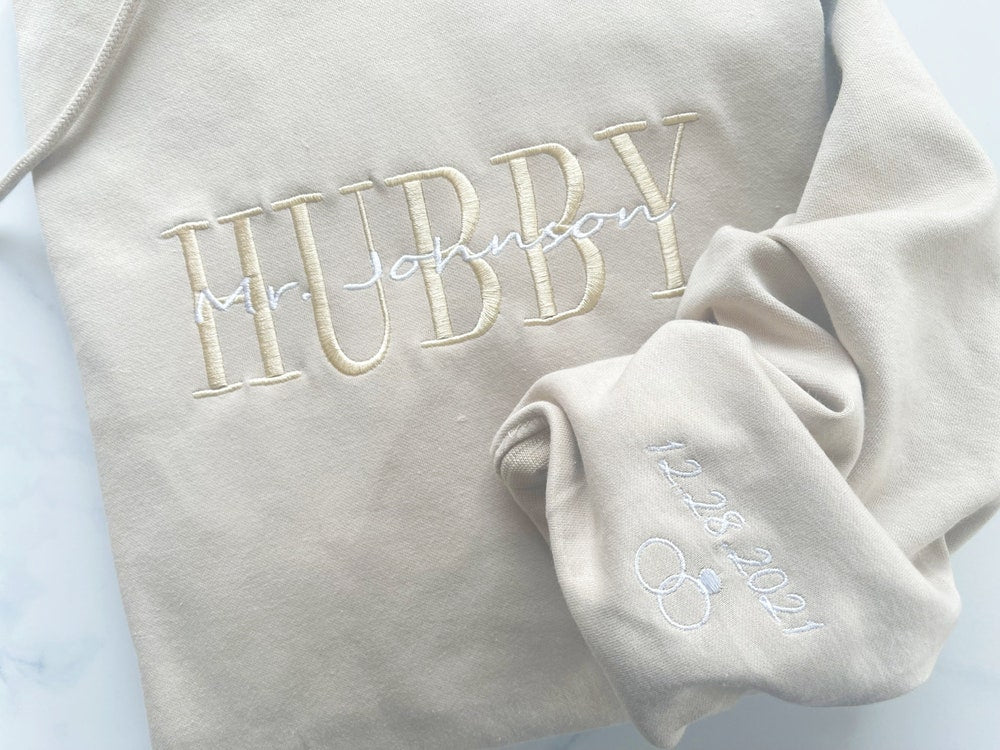 Personalized Embroidered Wifey Hubby Sweatshirt, Custom Last Name Bridal Crewneck, Gift For Couple Matching Hoodie 9_d27fc2ee-611d-49a5-90c8-36c2c095f35b.jpg