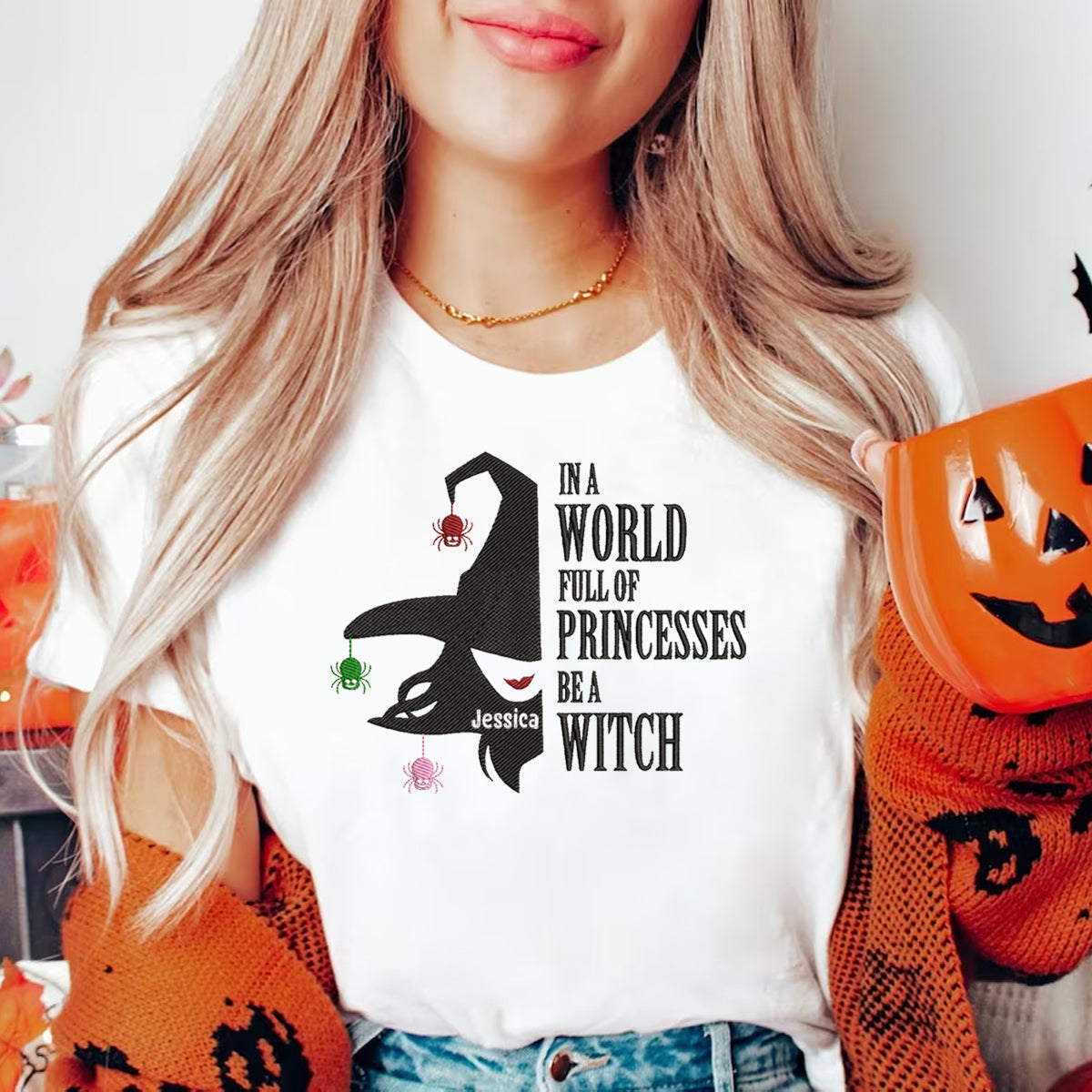 In A World Full Of Princess Be A Witch - Personalized Embroidered Apparel - Halloween Gift For Sister, Bestie, Friends BANNER_3_243ade8d-e08b-4dd5-87b3-cfae9c0bdfca.jpg?v=1743397485