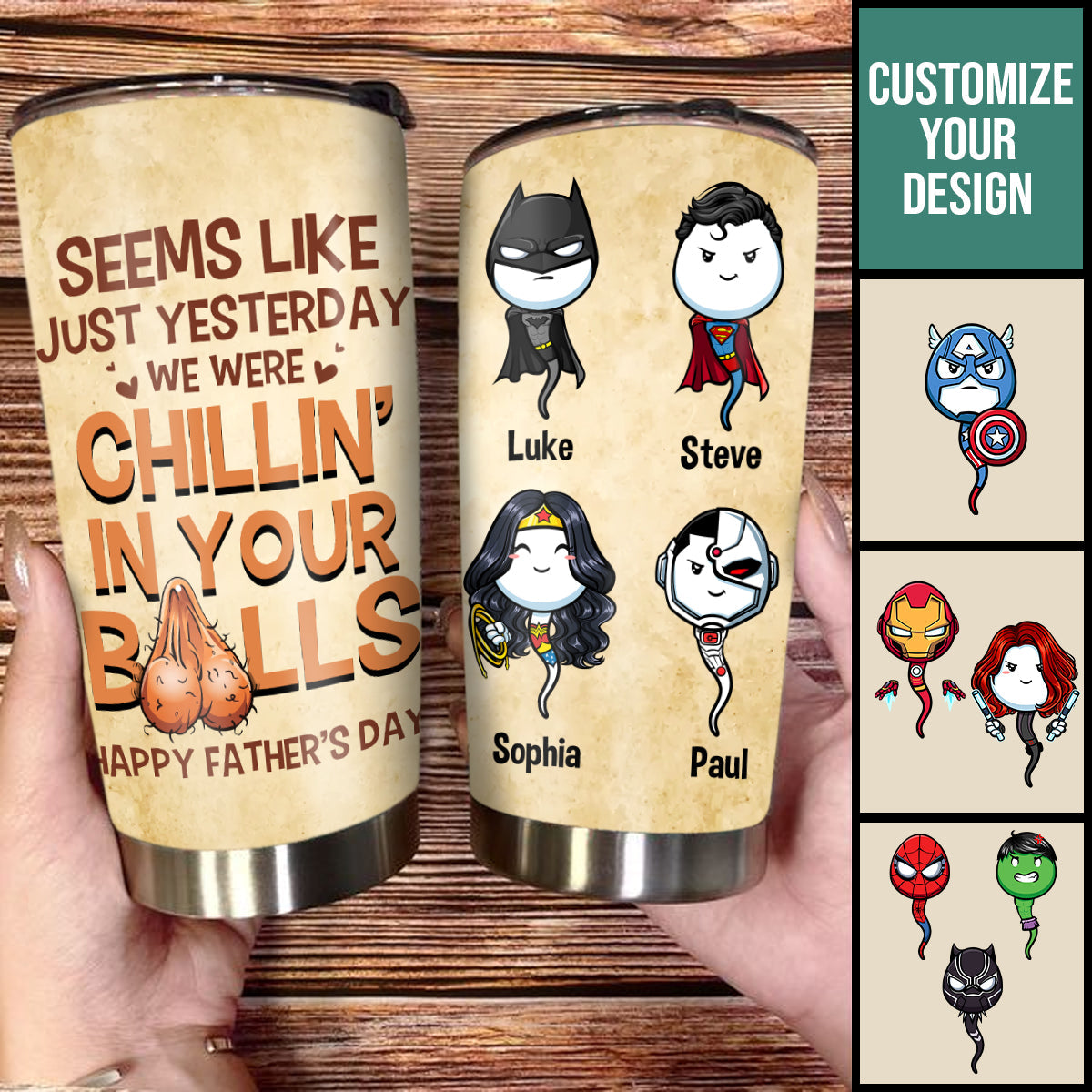 Seem Like Just Yesterday - Personalized Tumbler - Gift For Father, Father's Day, Family BannerfbSeemslikejustyesterdaywewerechillinyourballHappyfatherday.jpg