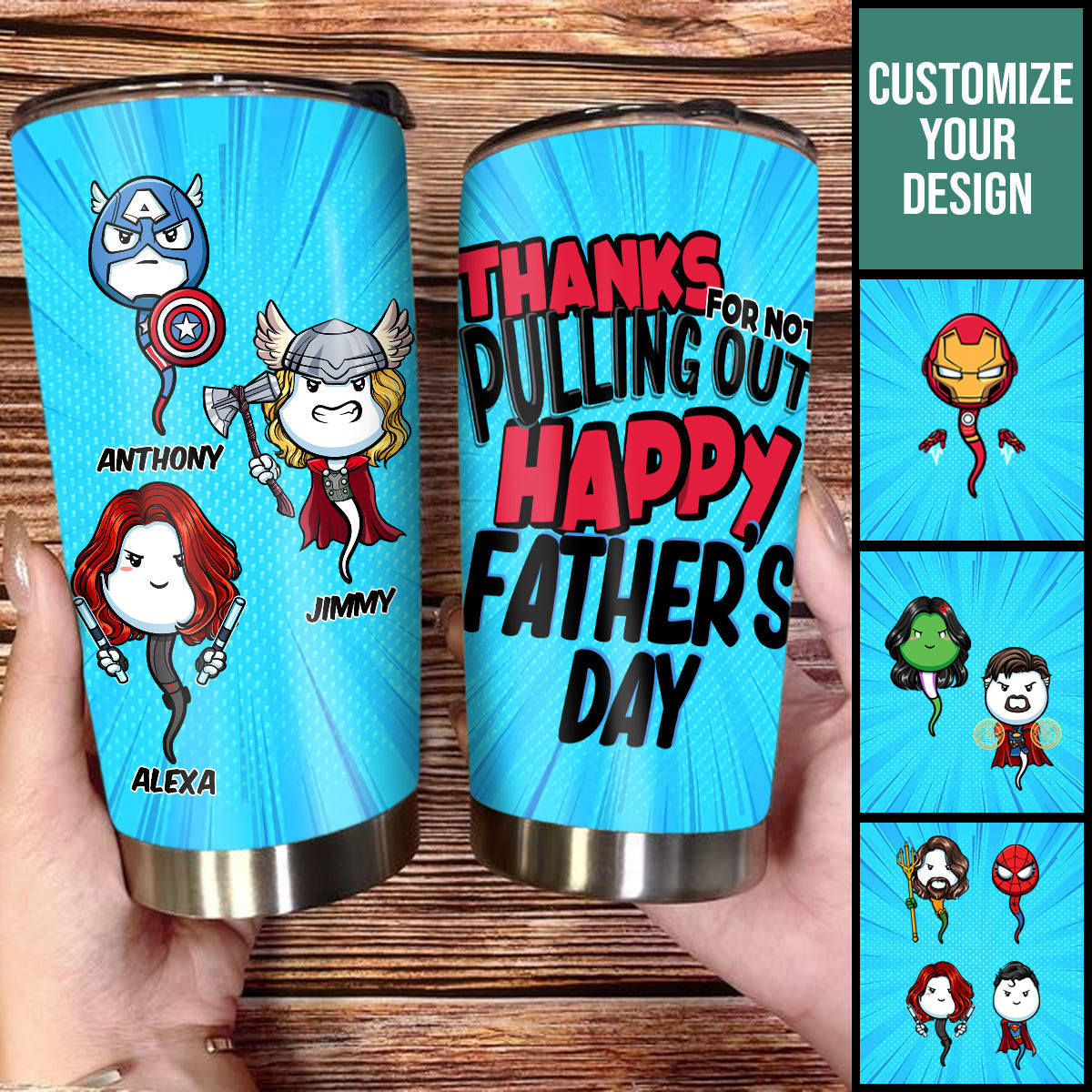 Multiverse Thanks For Not Pulling Out - Personalized Tumbler - Father's Day, Funny, Birthday Gift For Dad, Husband BannerfbThanksfornotpullingoutTumbler.jpg