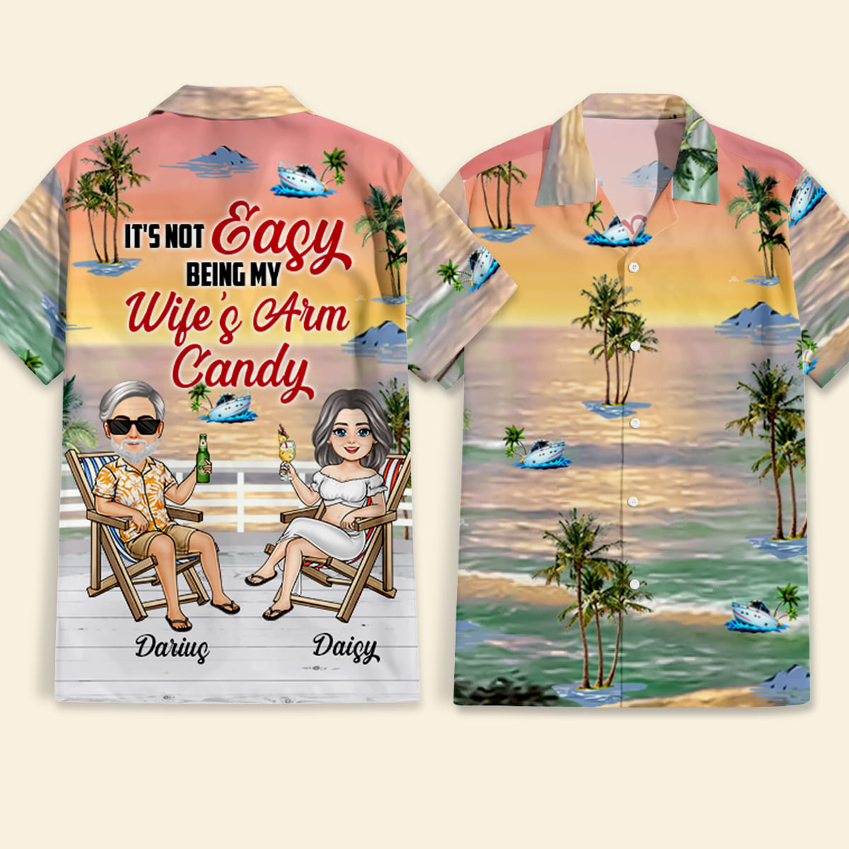 It's Not Easy Being My Wife's Arm Candy - Personalized Hawaiian Shirt - Gift For Husband Bannergg1.jpg