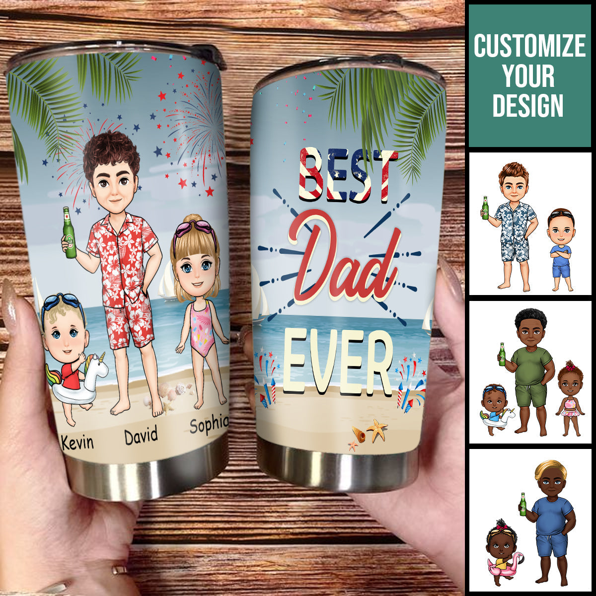 Best Dad Grandpa Ever - Personalized Tumbler - Gift For Father, Grandpa, Family BestDadEver-PersonalizedTumbler-1.jpg