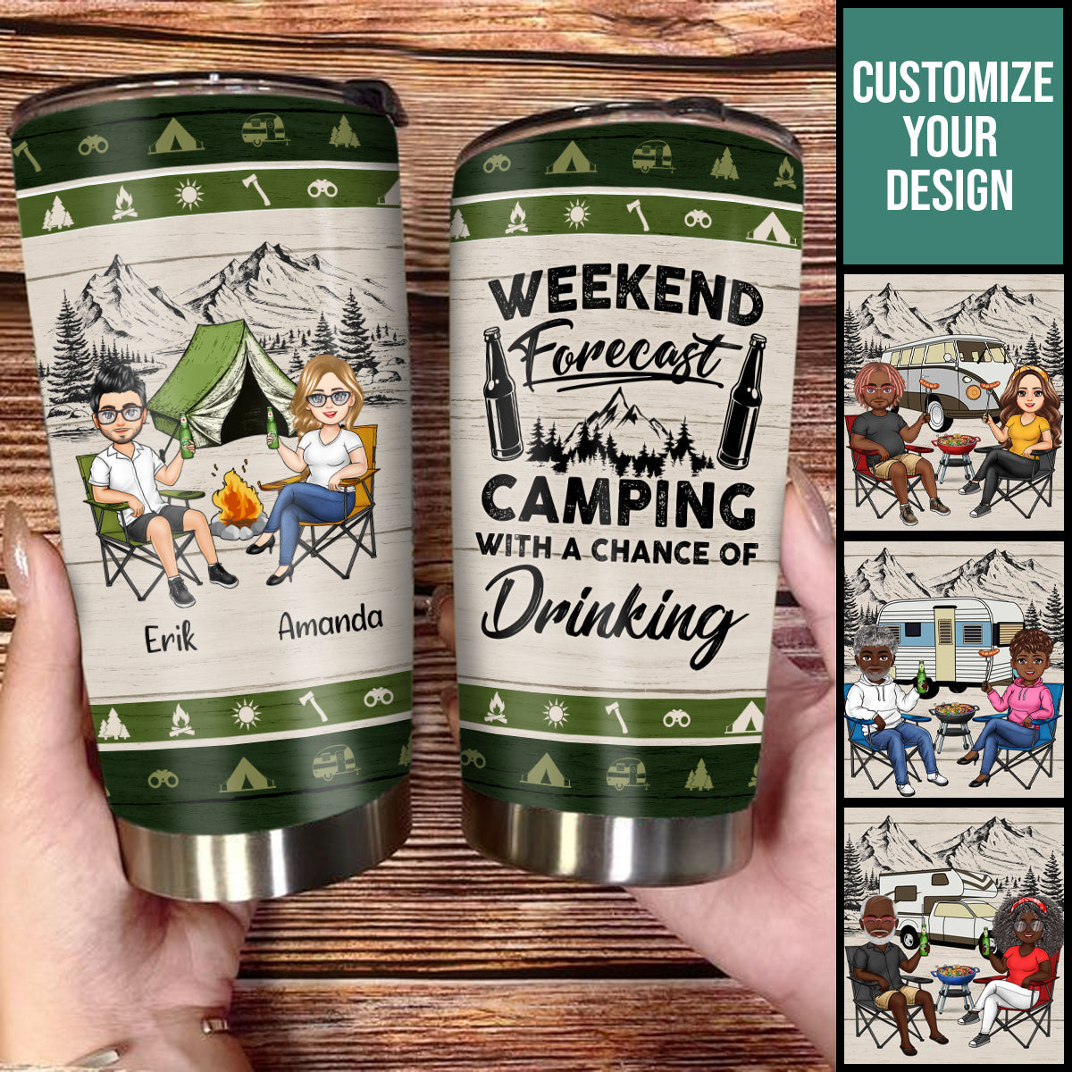 Camping With A Chance Of Drinking - Personzlized Tumbler - Gift For Couple, Camping, Summer Bn-fb-64a51807477d0d0008106177.jpg