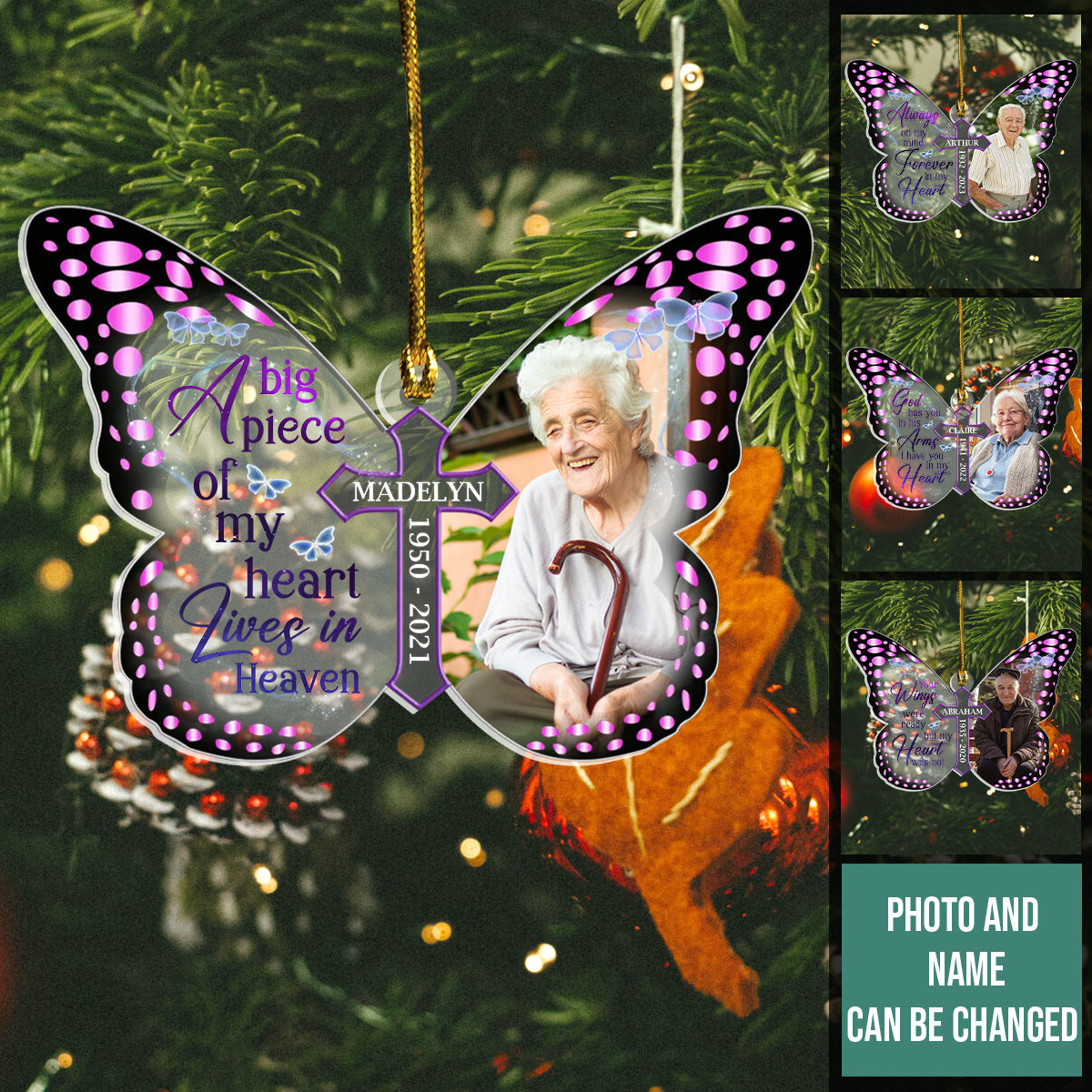 Your Wings Were Ready But My Heart Was Not Butterfly - Personalized Acrylic Ornament - Memorial, Christmas Gift Bn-fb-64f6937b11ee400008f78c6c.jpg