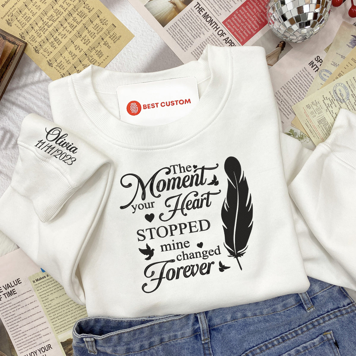 Embroidered In Memory Of, Feather With Birds Custom Embroidery Memorial Shirt With Name EmbroideredInMemoryOf_FeatherWithBirds-9.jpg?v=1743397428