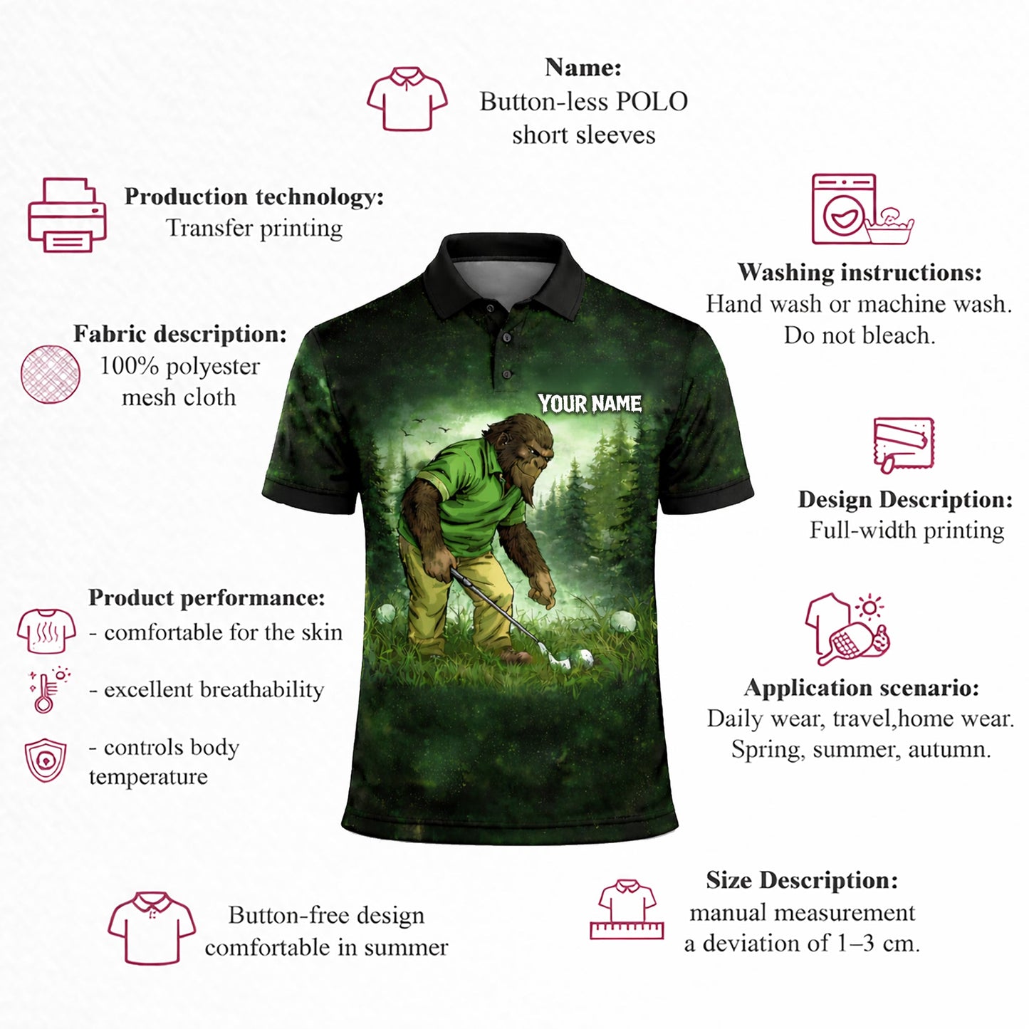 Bigfoot Golf Polo Shirt Funny Not All Who Wander Are Lost Golf Balls Personalized Shirt GIA26033104_4.jpg