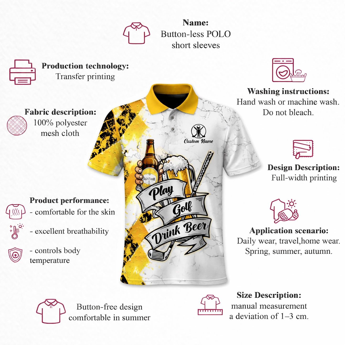 Golf Polo Shirt Funny Golf And Beer Custom Name Shirt Men Breathable Performance Golf Apparel GIA26040303_4.jpg