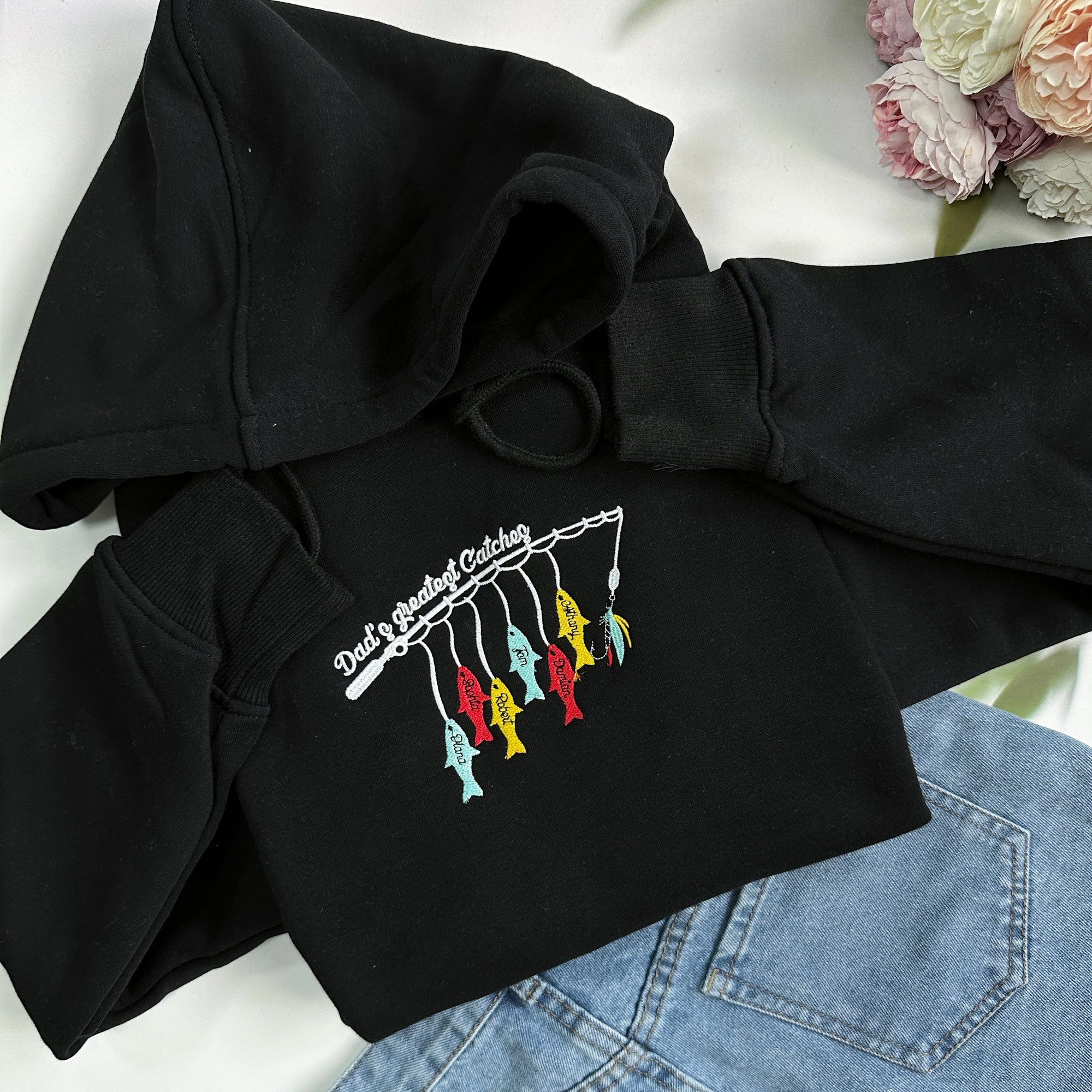 Papa Greatest Catch - Personalized Embroidered Apparel - Gift For Father IMG_2892.jpg?v=1742187622