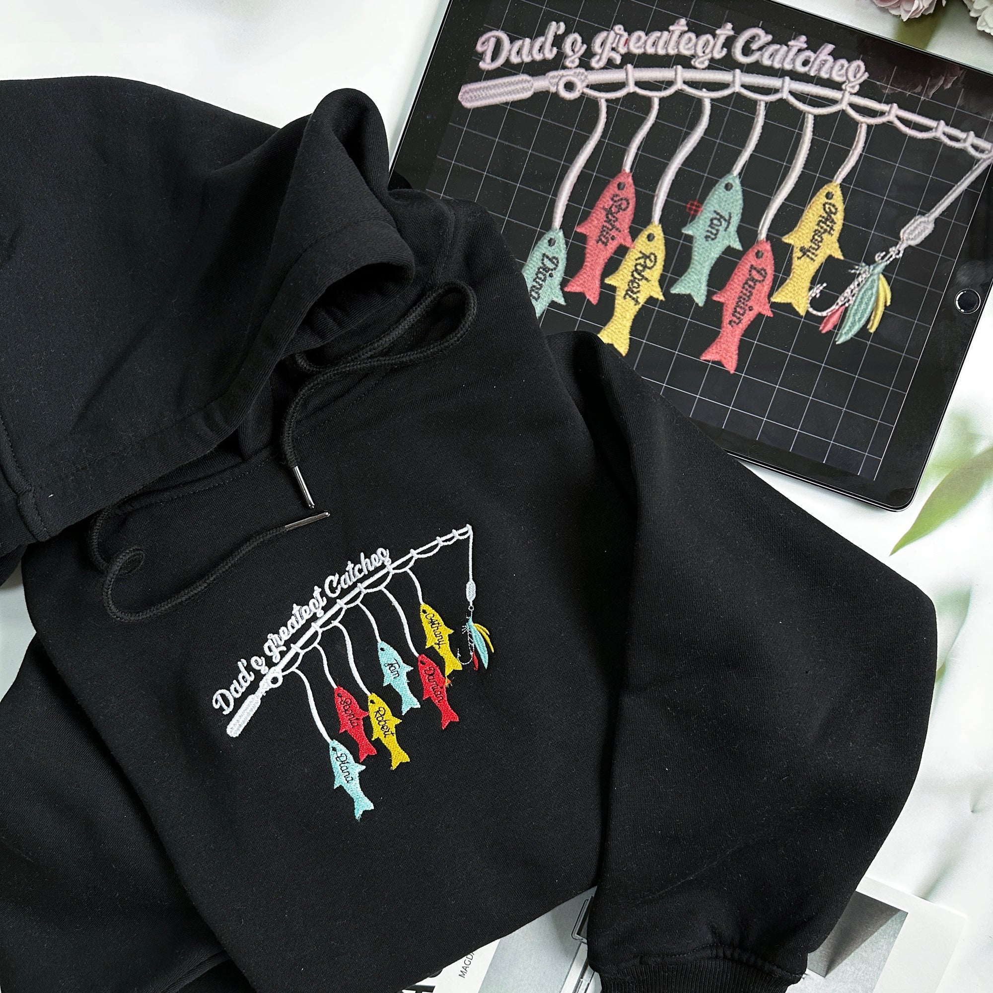 Papa Greatest Catch - Personalized Embroidered Apparel - Gift For Father IMG_2896.jpg?v=1742187622