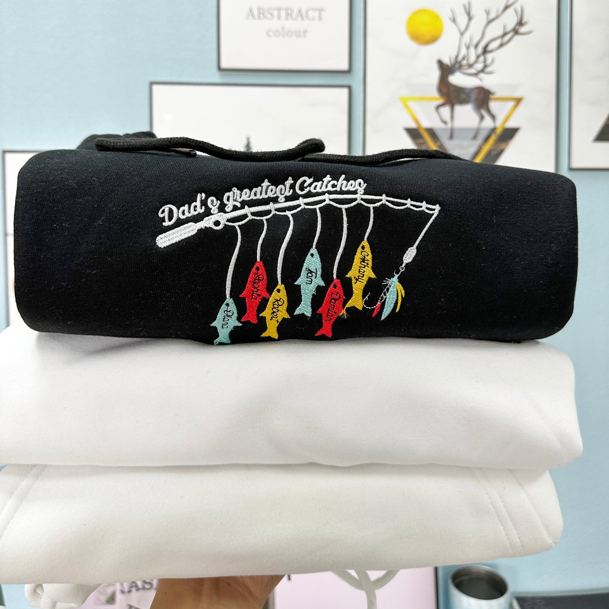 Papa Greatest Catch - Personalized Embroidered Apparel - Gift For Father IMG_2900.jpg?v=1742187622