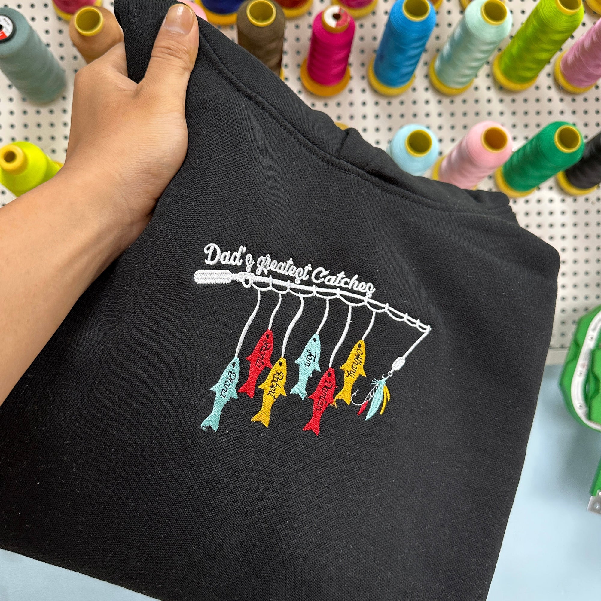 Papa Greatest Catch - Personalized Embroidered Apparel - Gift For Father IMG_2902.jpg?v=1742187623