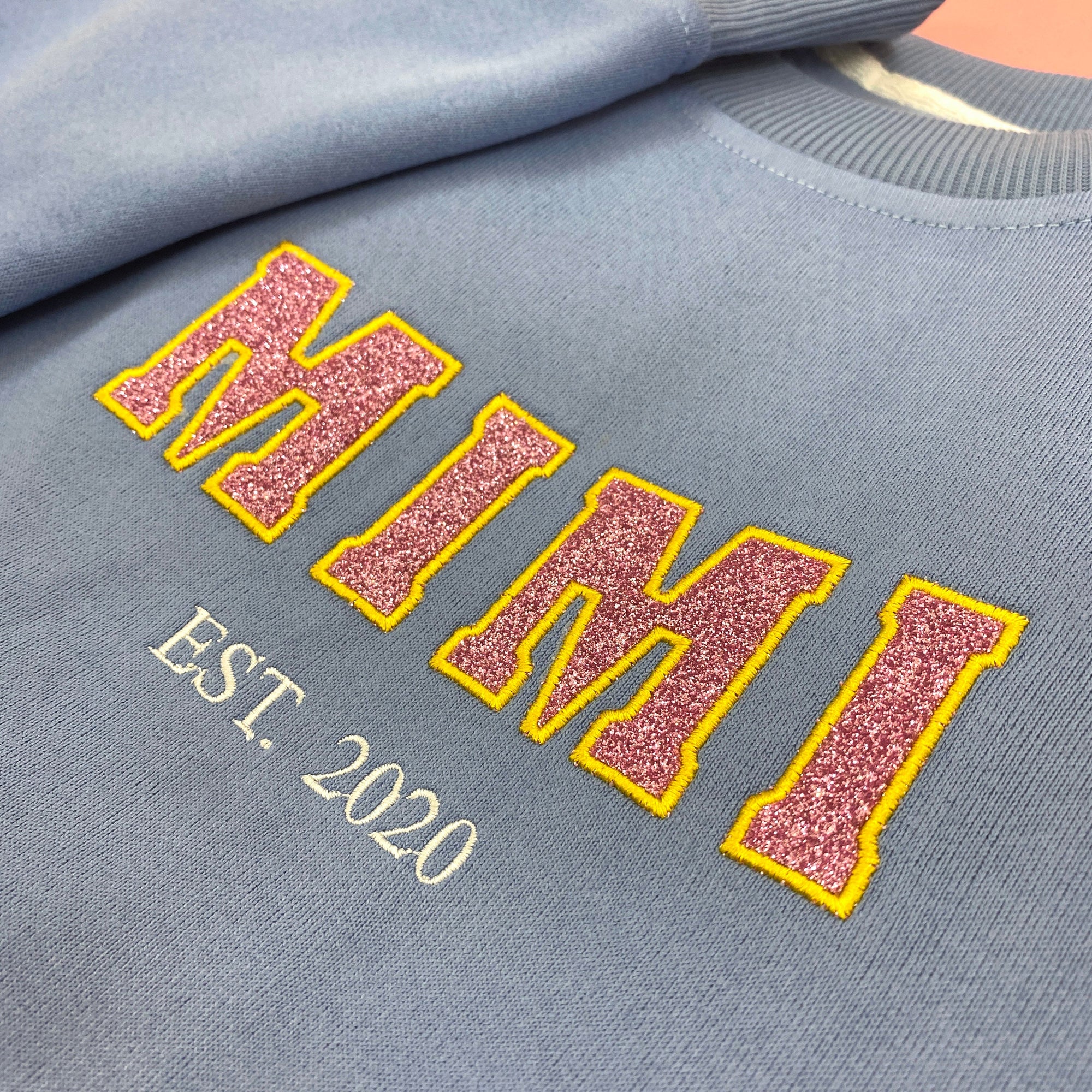 Mama Glitter Est Year Custom Kid Name Embroidered Shirt IMG_E2020.1.jpg