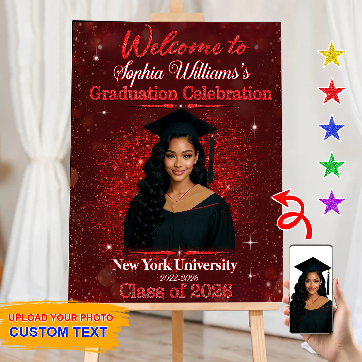 Graduation Shine Photo Personalized Welcome Sign Party